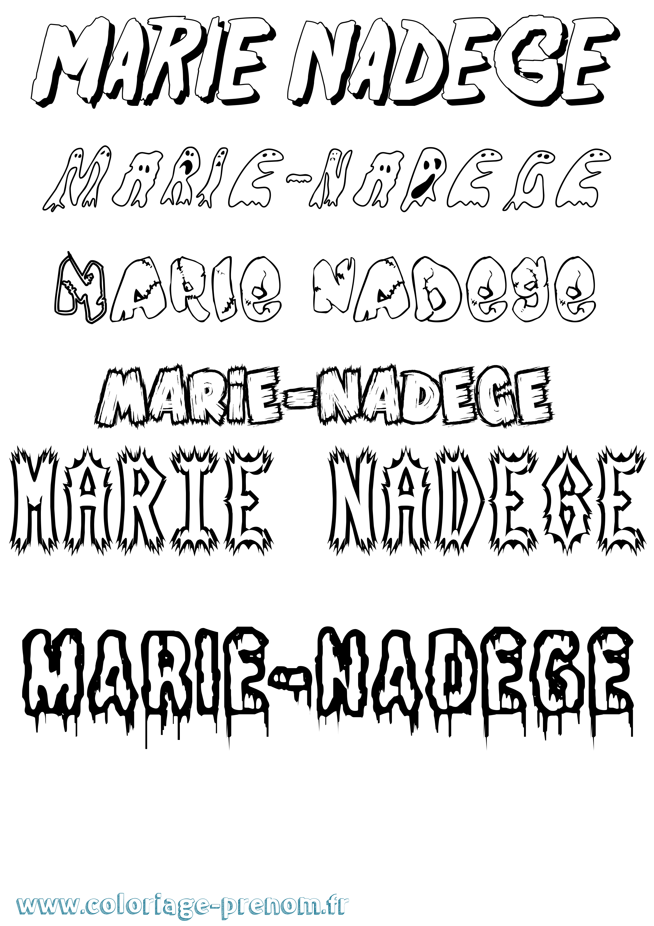 Coloriage Marie-Nadege Frisson Coloriage prénom Marie-Nadege Frisson