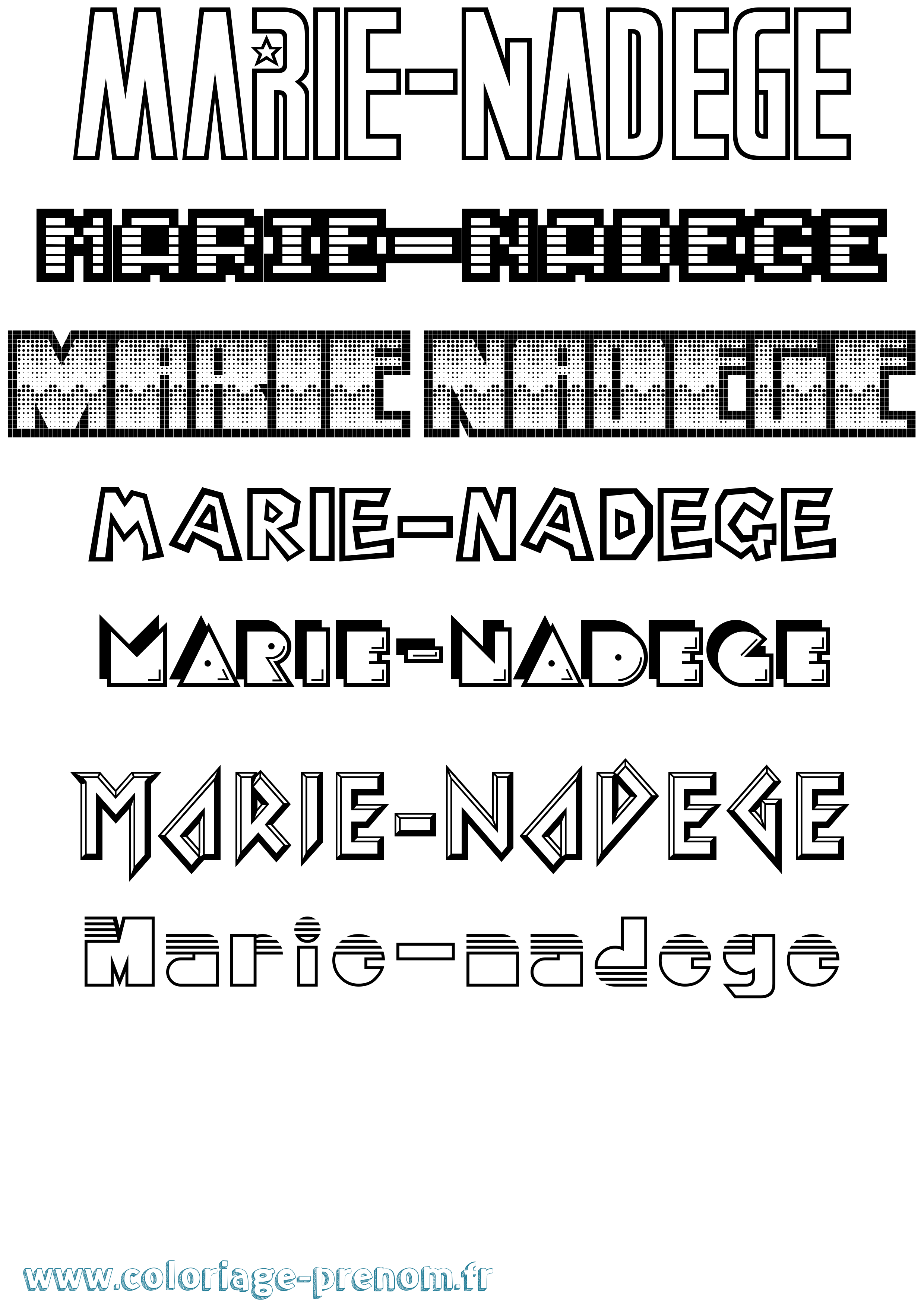 Coloriage Marie-Nadege Jeux Vidéos Coloriage prénom Marie-Nadege Jeux Vidéos