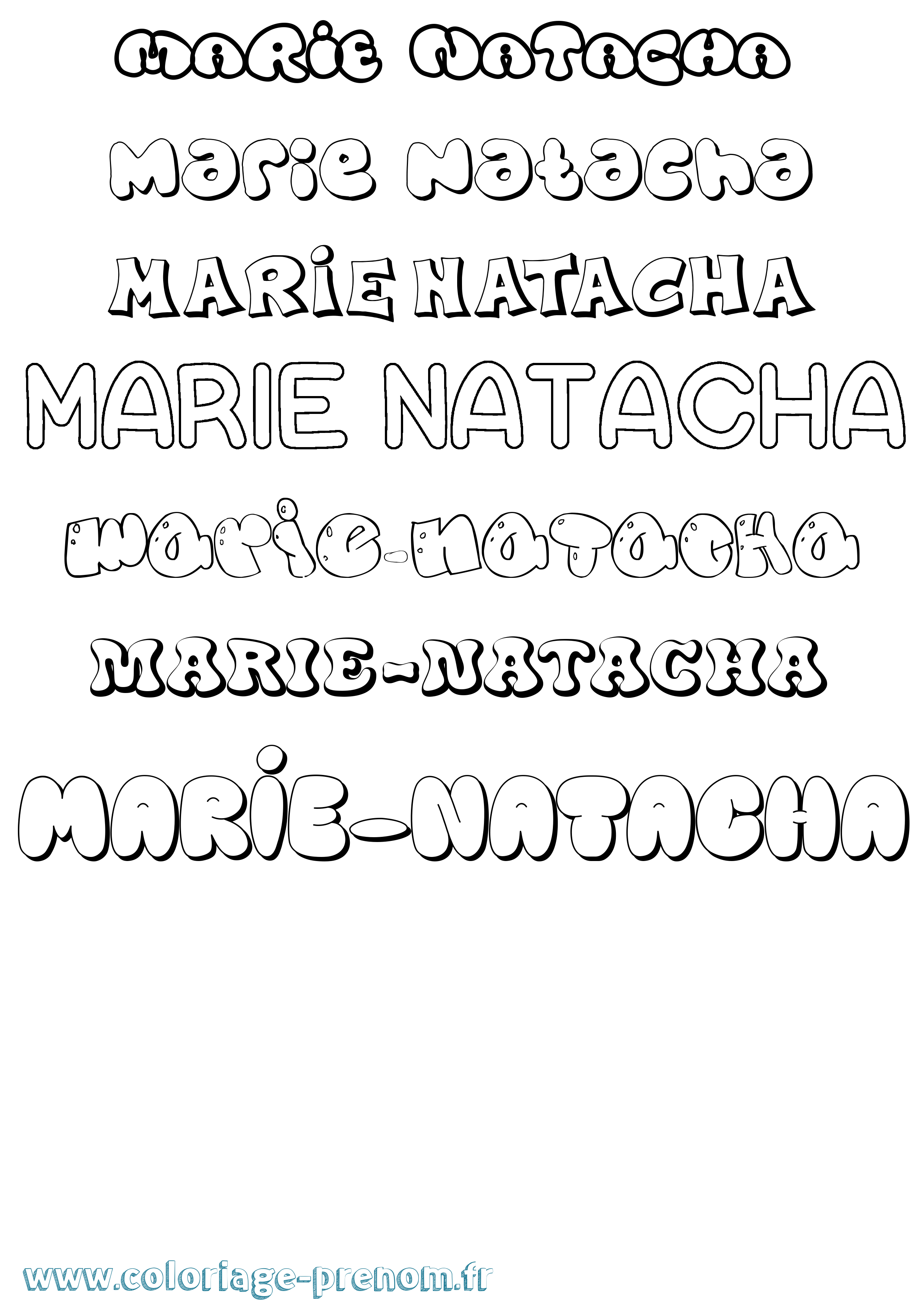 Coloriage Marie-Natacha Bubble Coloriage prénom Marie-Natacha Bubble