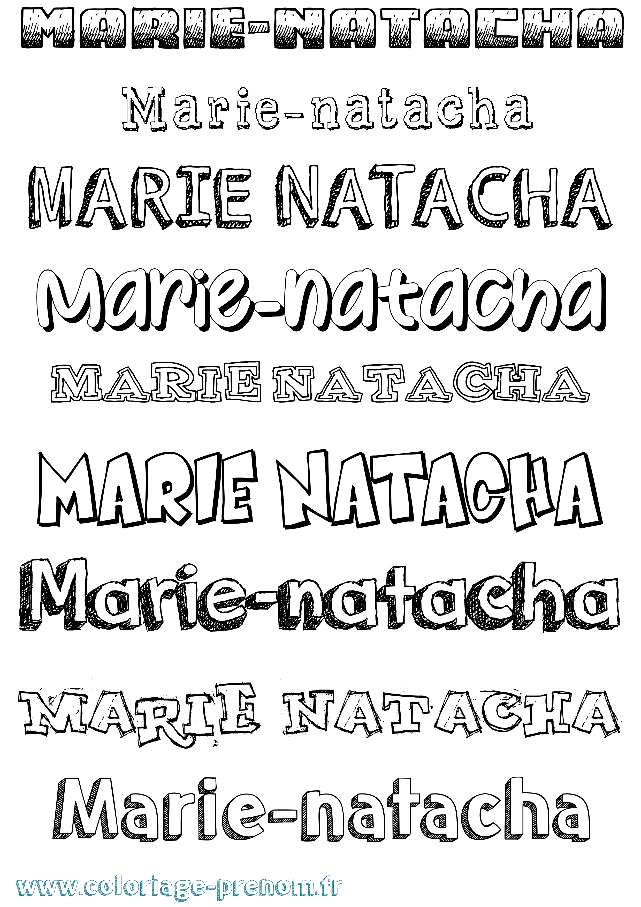Coloriage Marie-Natacha Dessiné Coloriage prénom Marie-Natacha Dessiné
