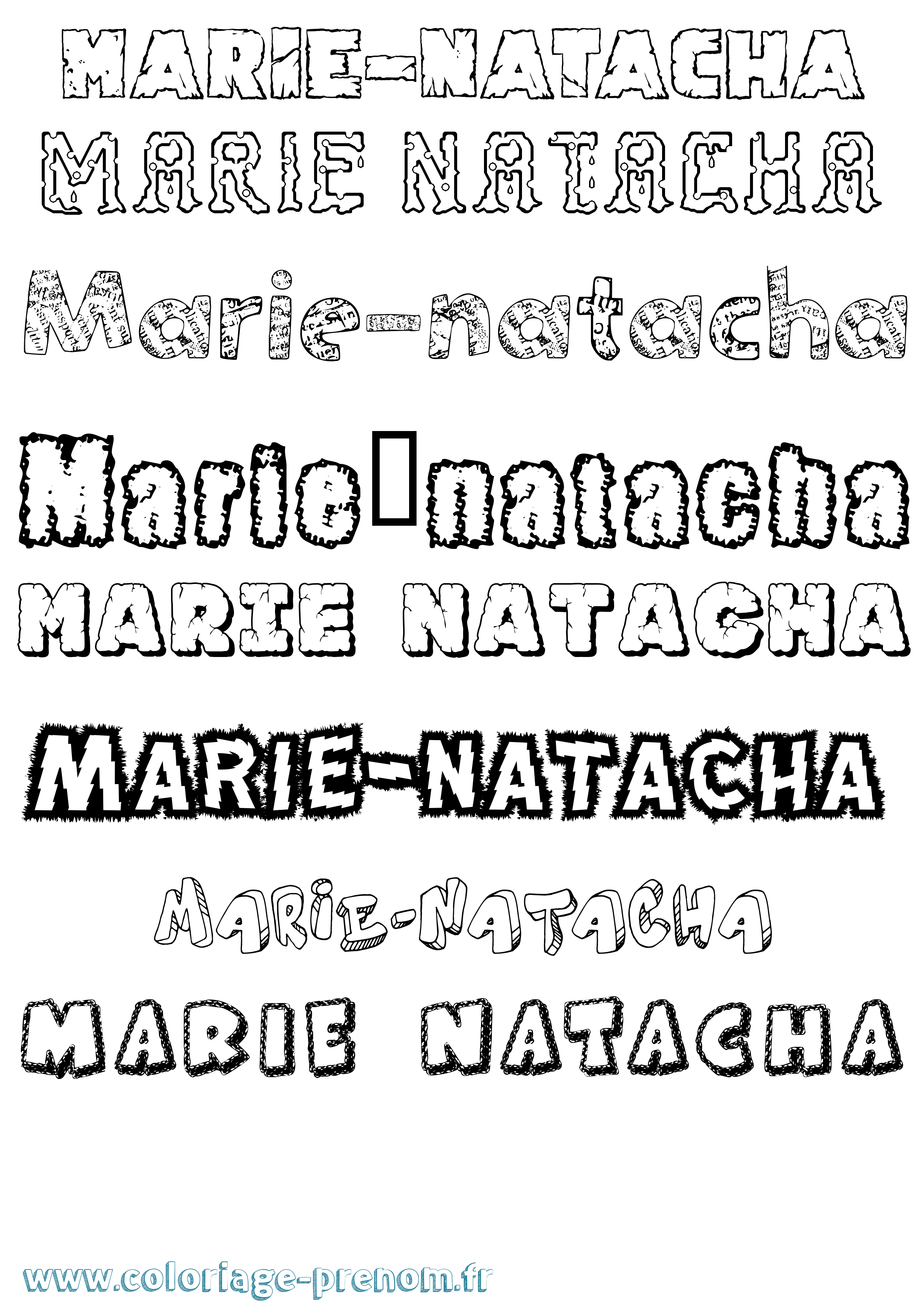 Coloriage Marie-Natacha Destructuré Coloriage prénom Marie-Natacha Destructuré