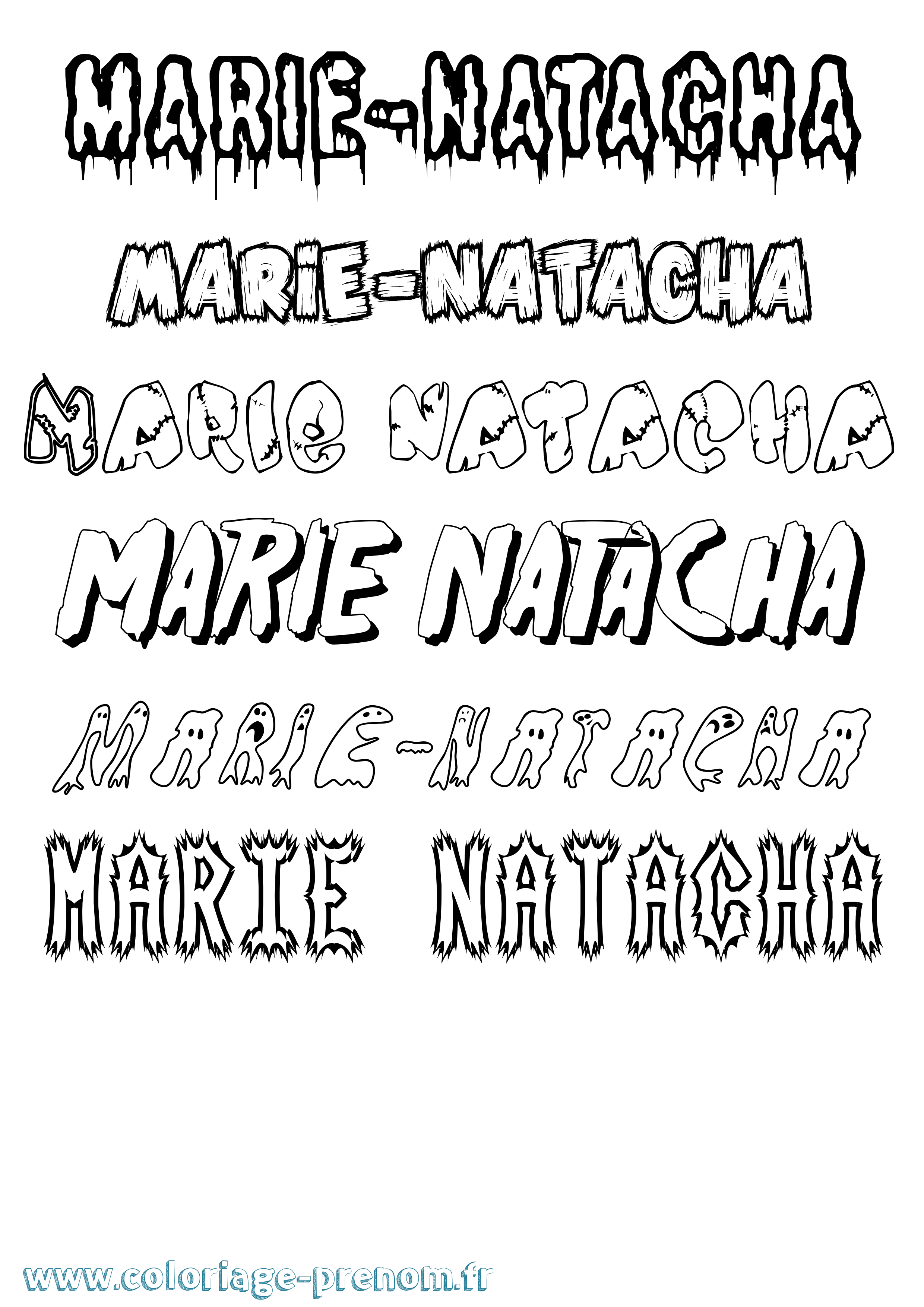 Coloriage Marie-Natacha Frisson Coloriage prénom Marie-Natacha Frisson