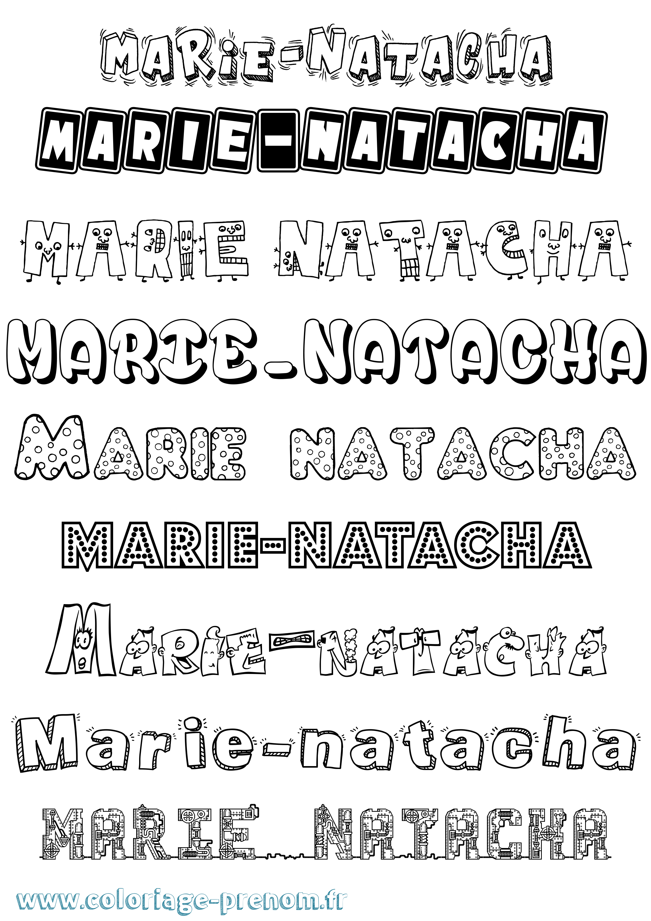Coloriage Marie-Natacha Fun Coloriage prénom Marie-Natacha Fun