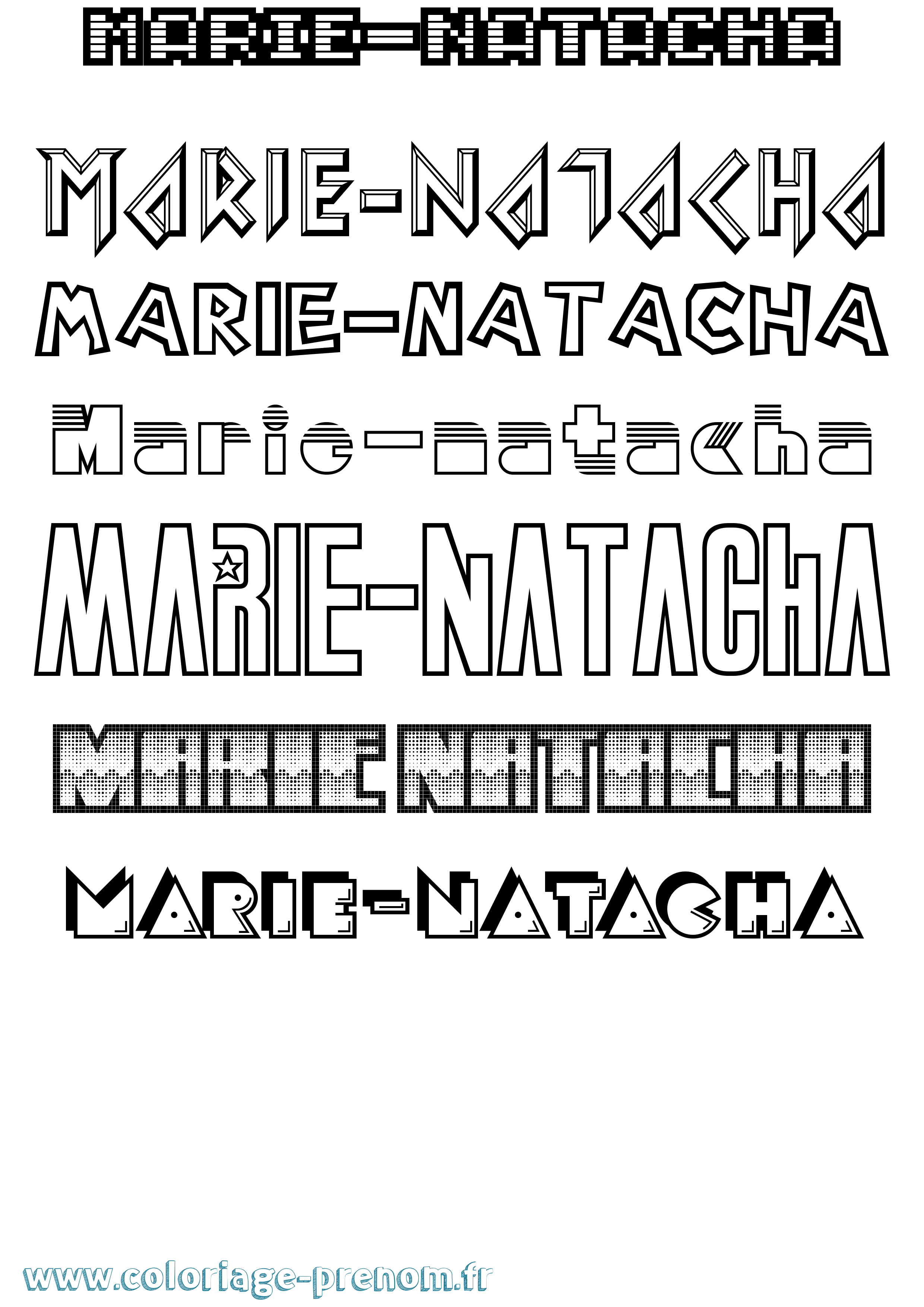 Coloriage Marie-Natacha Jeux Vidéos Coloriage prénom Marie-Natacha Jeux Vidéos