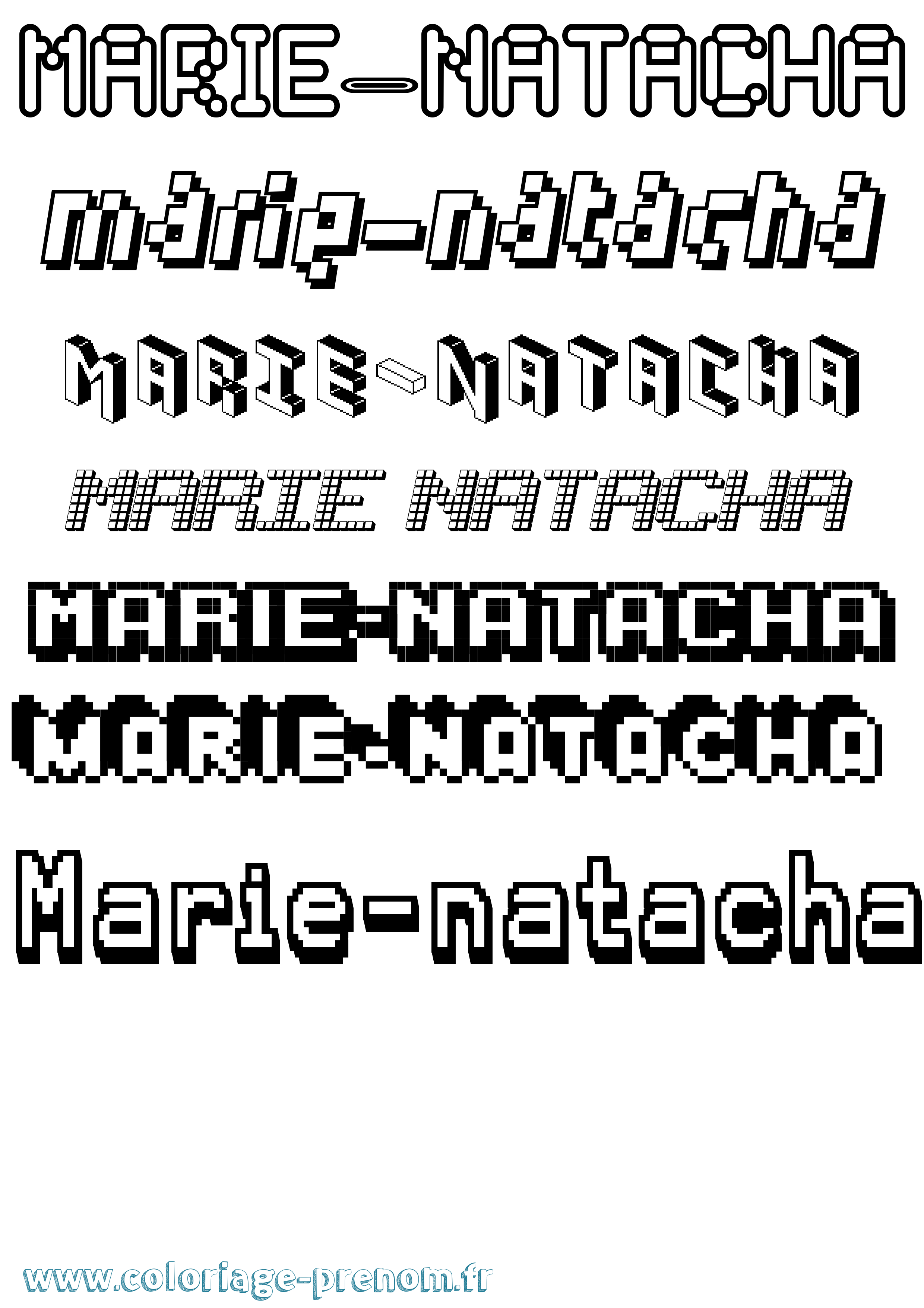 Coloriage Marie-Natacha Pixel Coloriage prénom Marie-Natacha Pixel