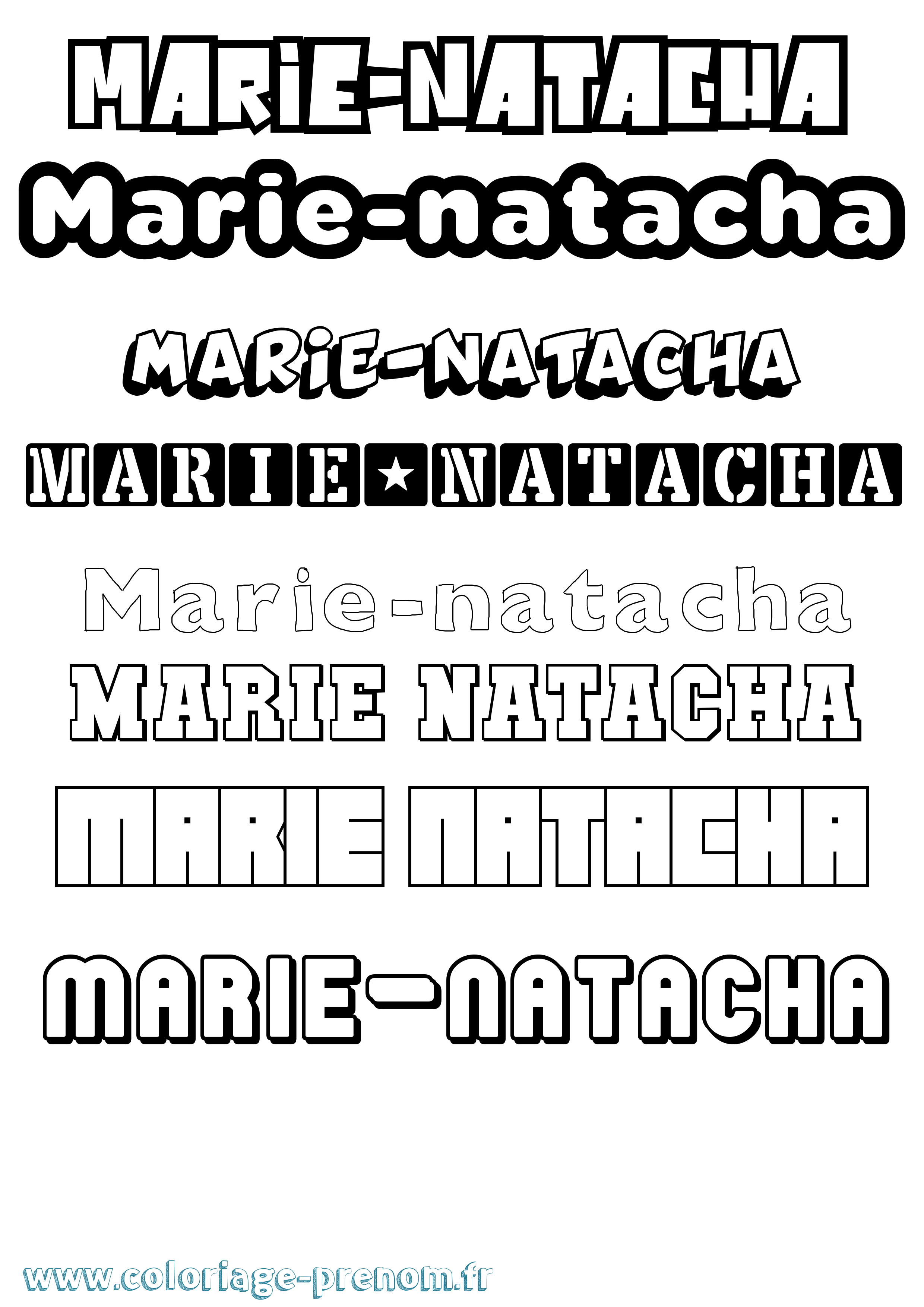 Coloriage Marie-Natacha Simple Coloriage prénom Marie-Natacha Simple