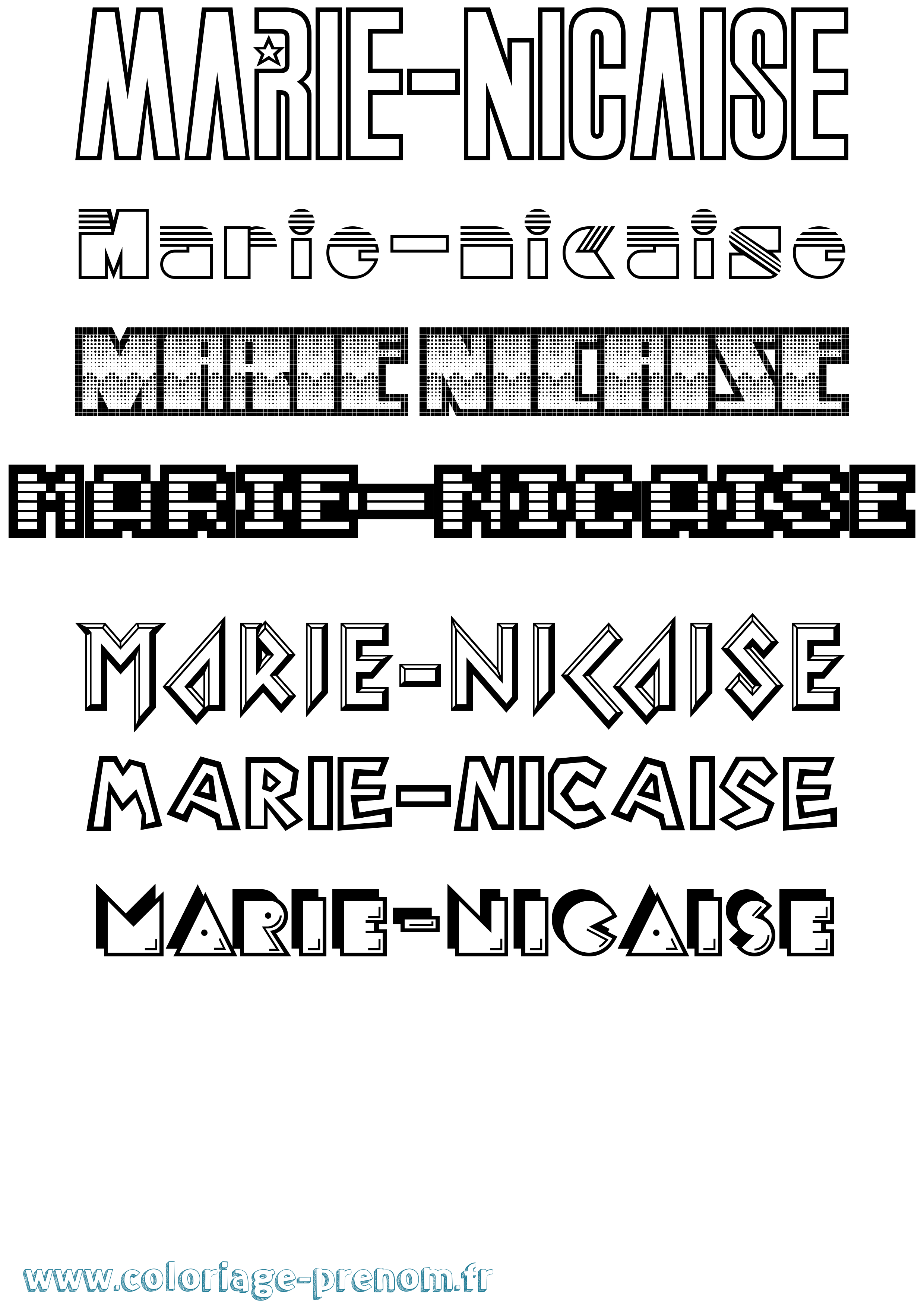 Coloriage Marie-Nicaise Jeux Vidéos Coloriage prénom Marie-Nicaise Jeux Vidéos