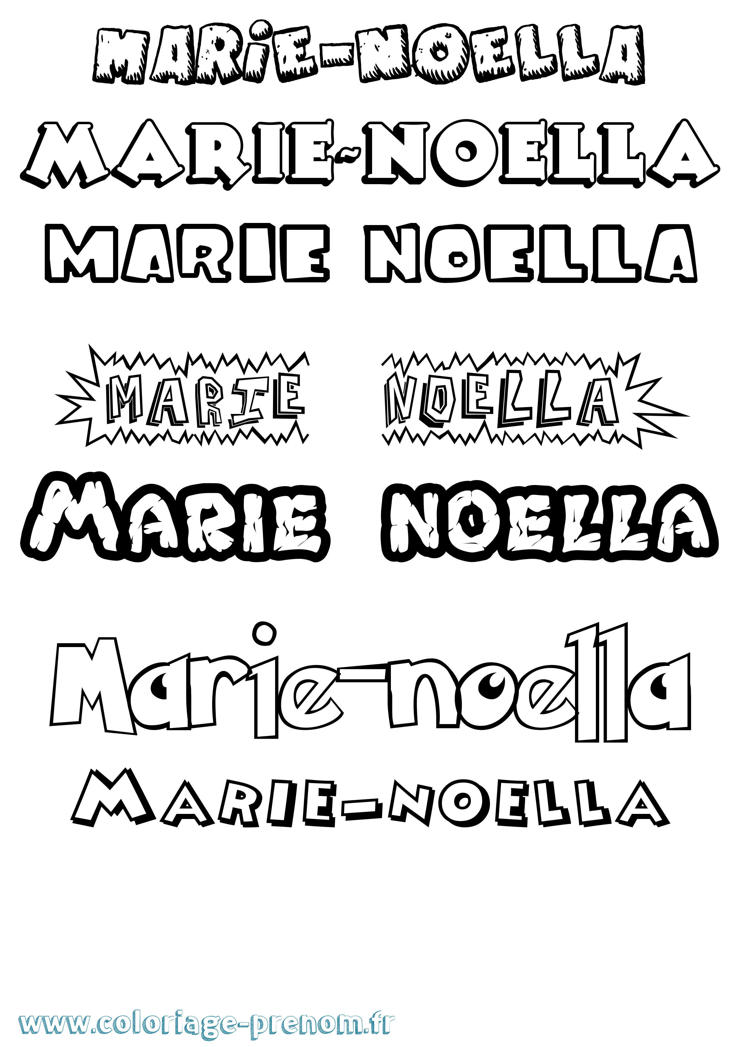 Coloriage Marie-Noella Dessin Animé Coloriage prénom Marie-Noella Dessin Animé