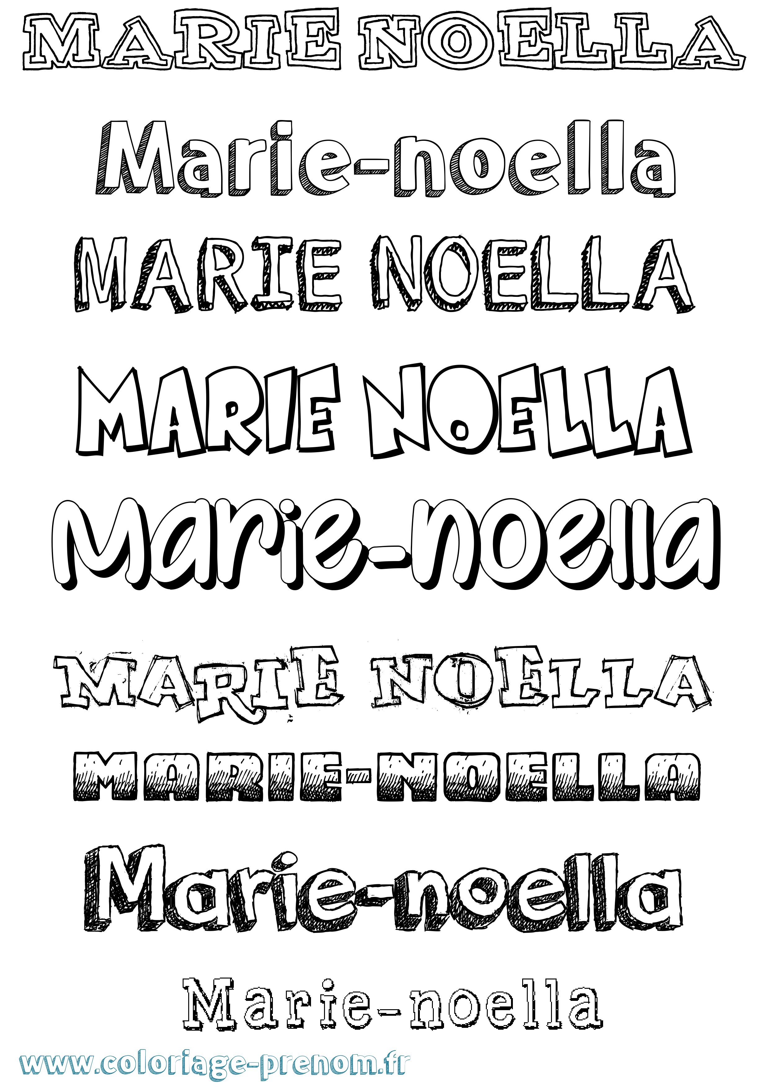 Coloriage Marie-Noella Dessiné Coloriage prénom Marie-Noella Dessiné