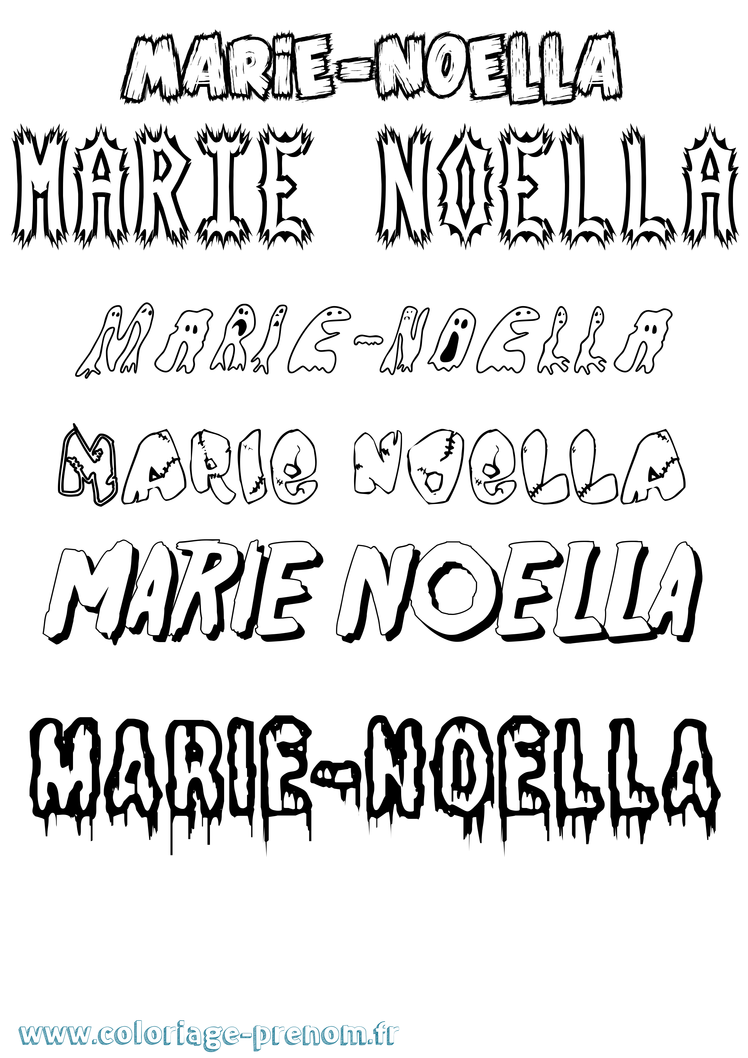 Coloriage Marie-Noella Frisson Coloriage prénom Marie-Noella Frisson