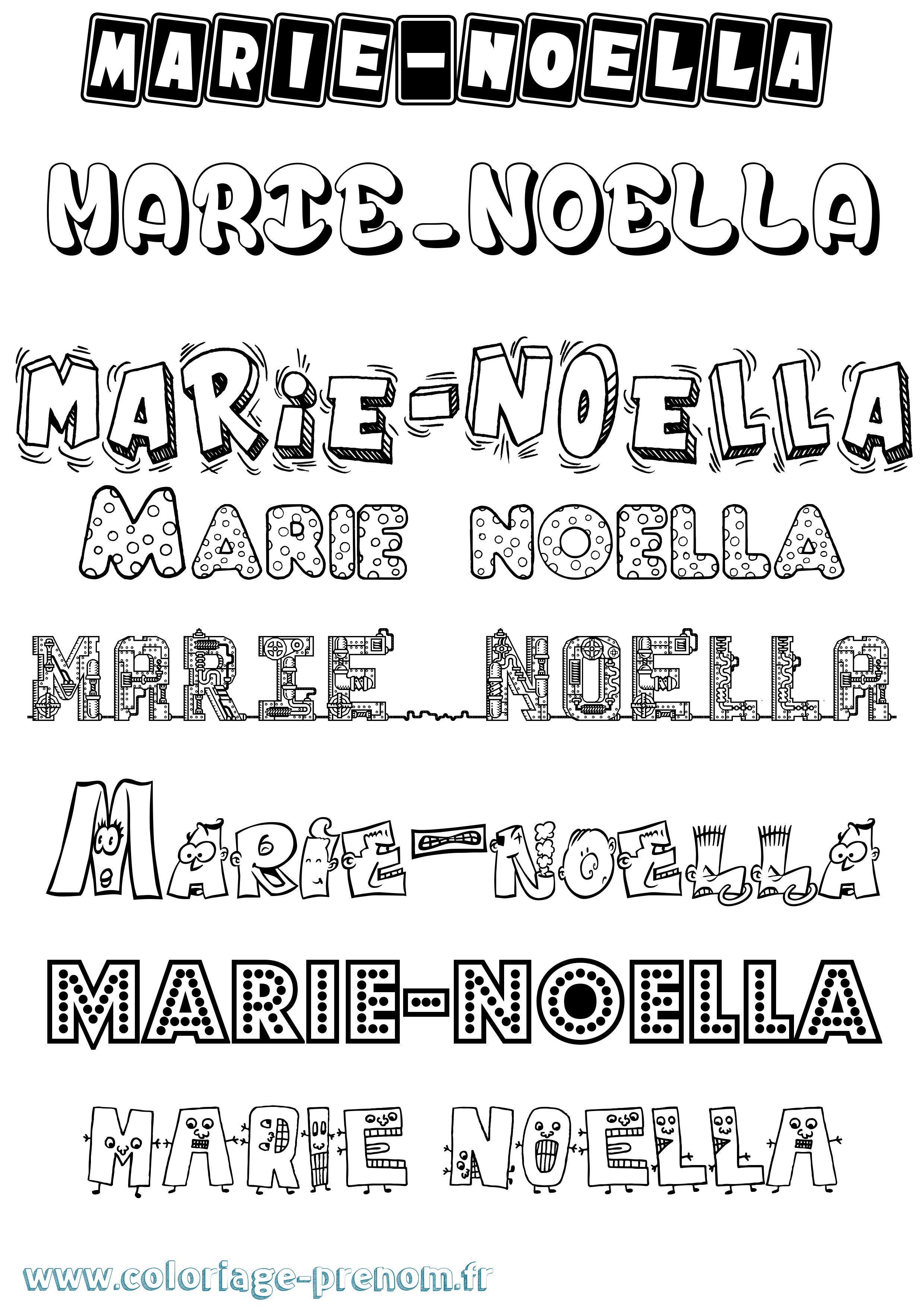 Coloriage Marie-Noella Fun Coloriage prénom Marie-Noella Fun