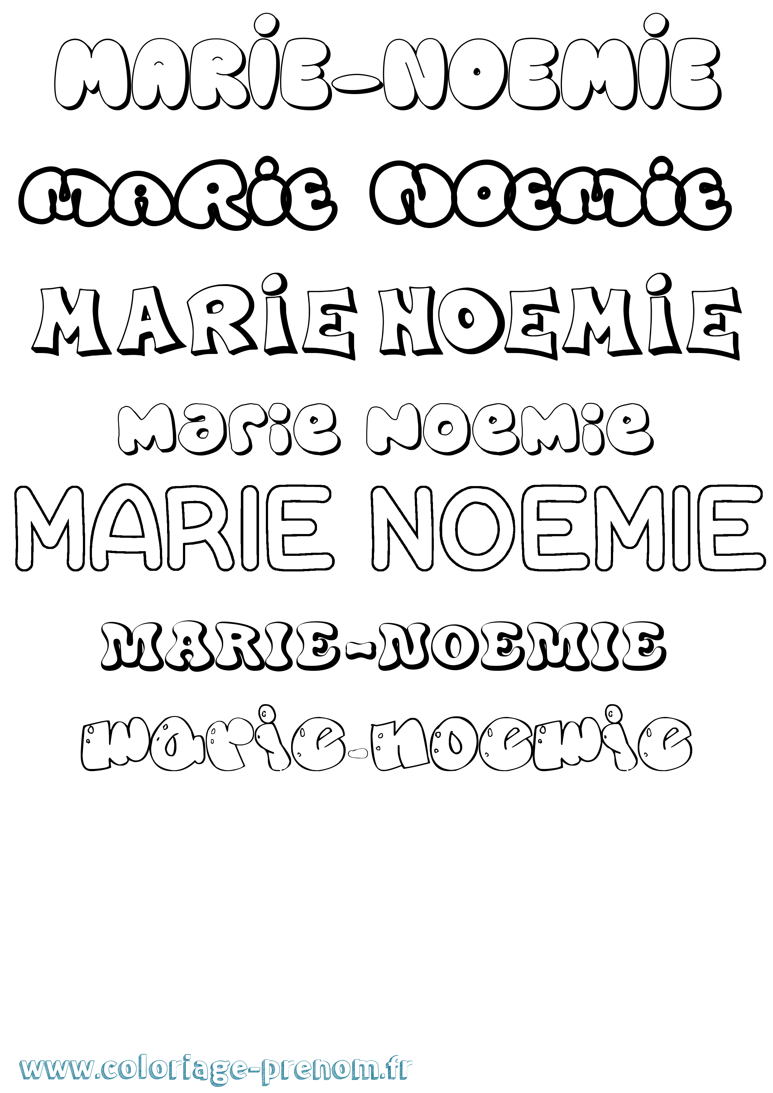 Coloriage Marie-Noemie Bubble Coloriage prénom Marie-Noemie Bubble