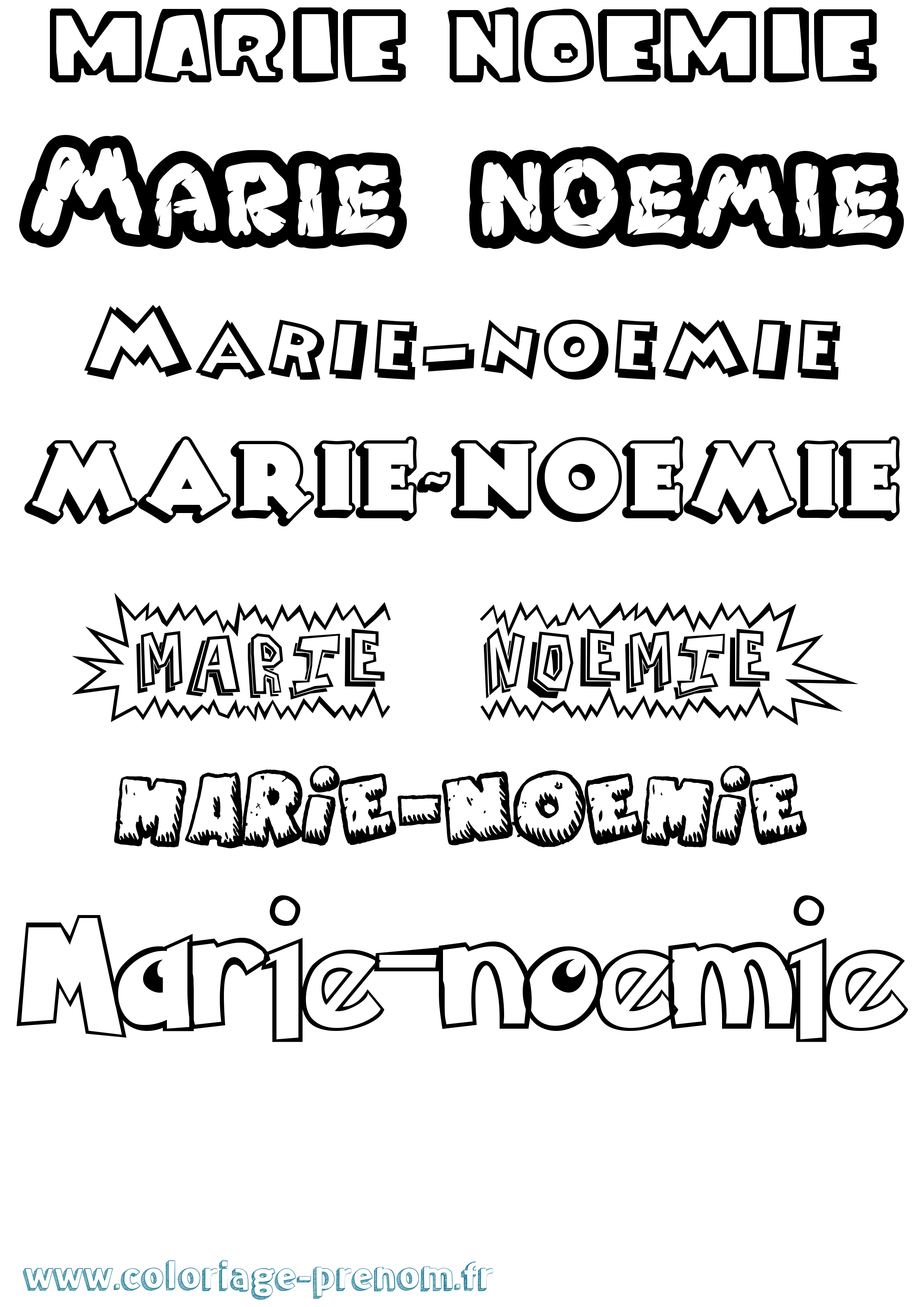 Coloriage Marie-Noemie Dessin Animé Coloriage prénom Marie-Noemie Dessin Animé