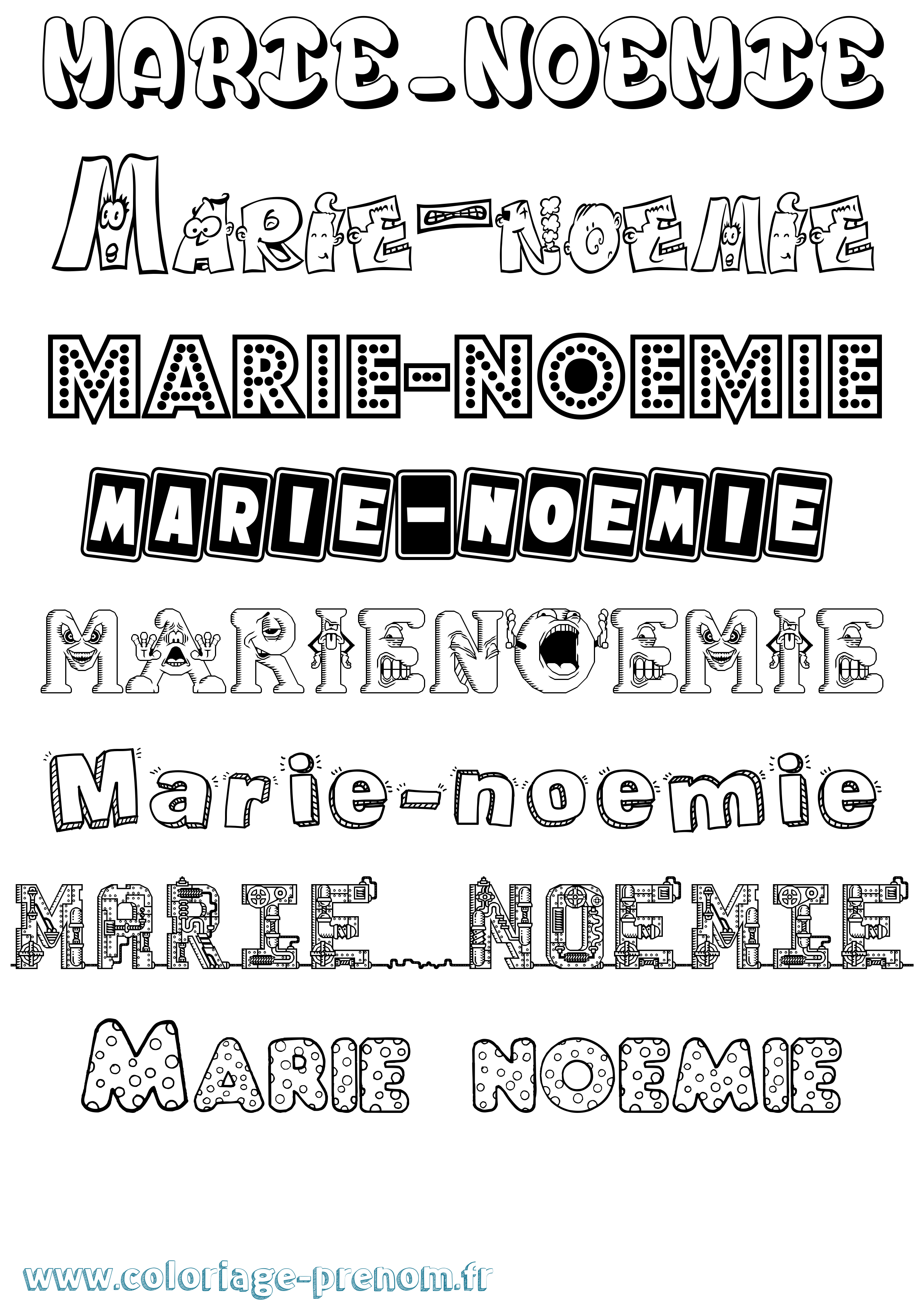 Coloriage Marie-Noemie Fun Coloriage prénom Marie-Noemie Fun