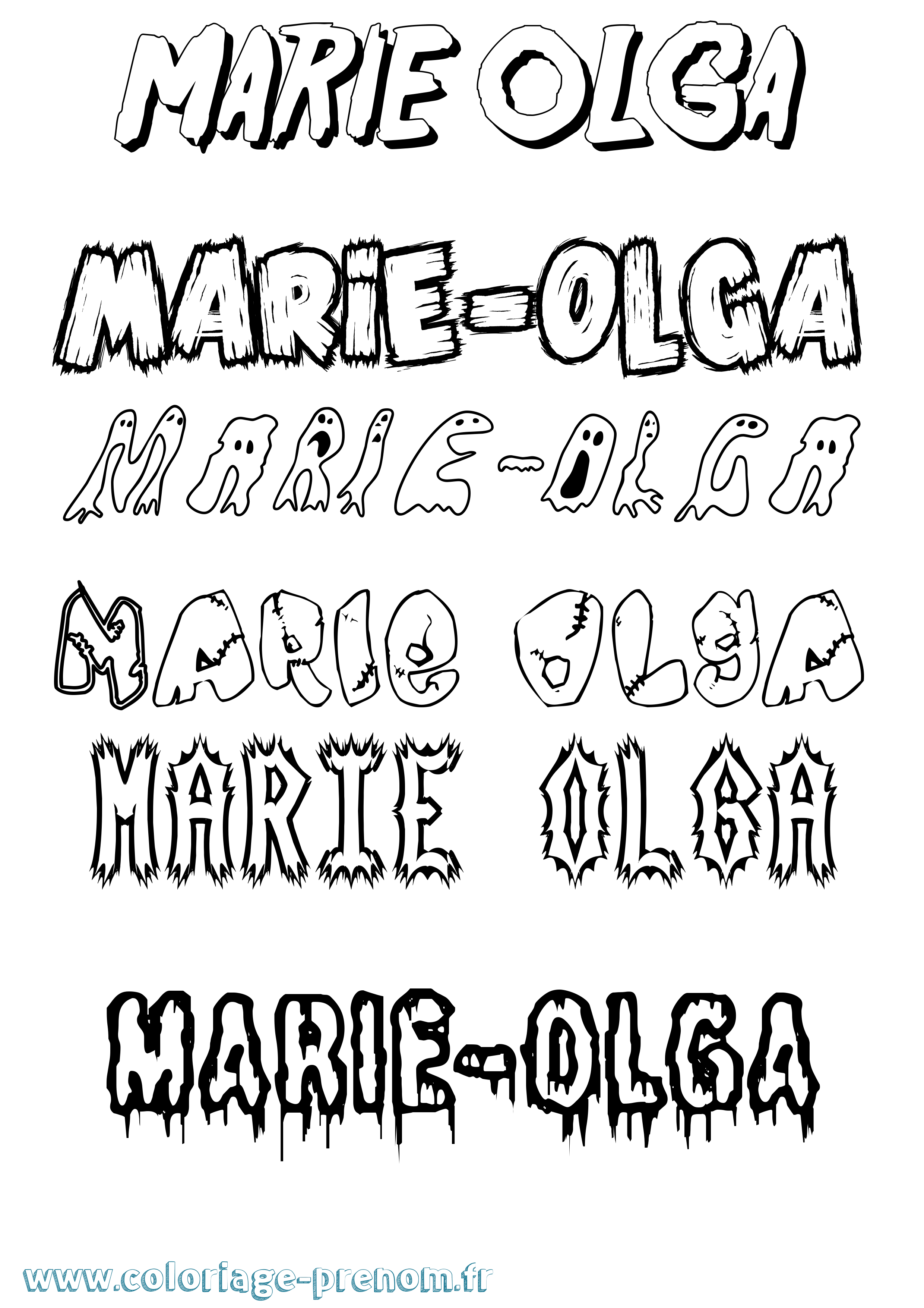 Coloriage Marie-Olga Frisson Coloriage prénom Marie-Olga Frisson