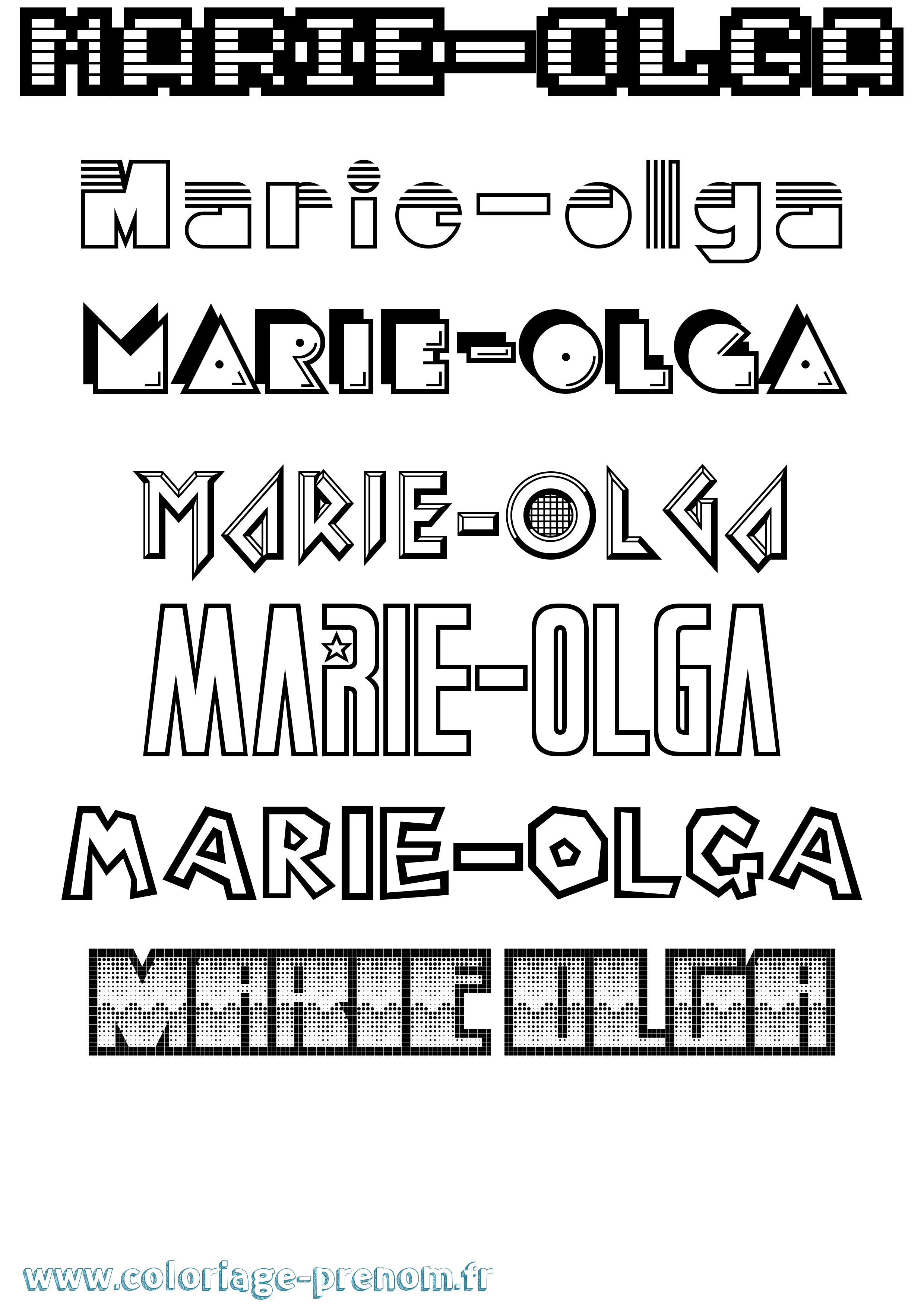 Coloriage Marie-Olga Jeux Vidéos Coloriage prénom Marie-Olga Jeux Vidéos