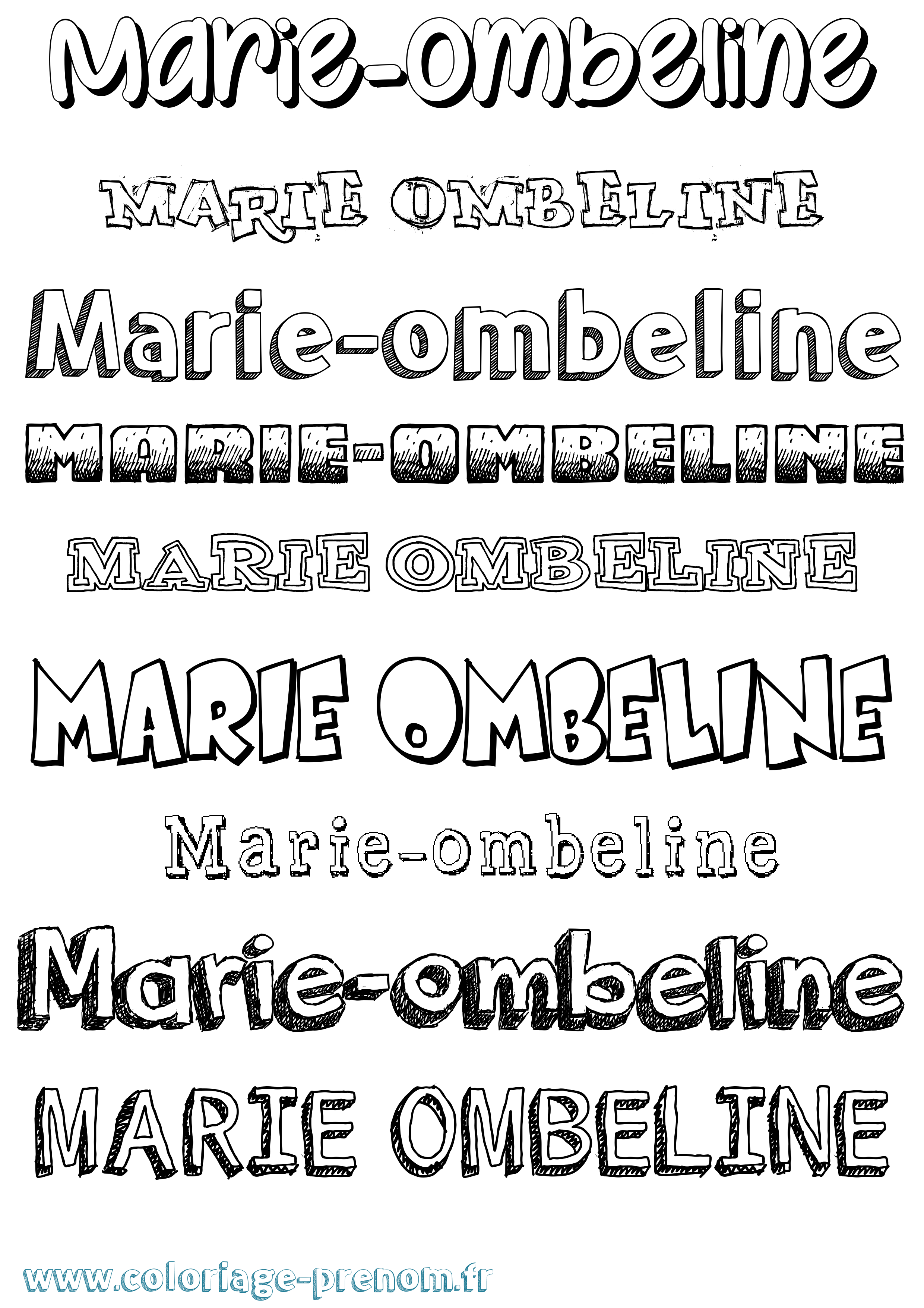 Coloriage Marie-Ombeline Dessiné Coloriage prénom Marie-Ombeline Dessiné