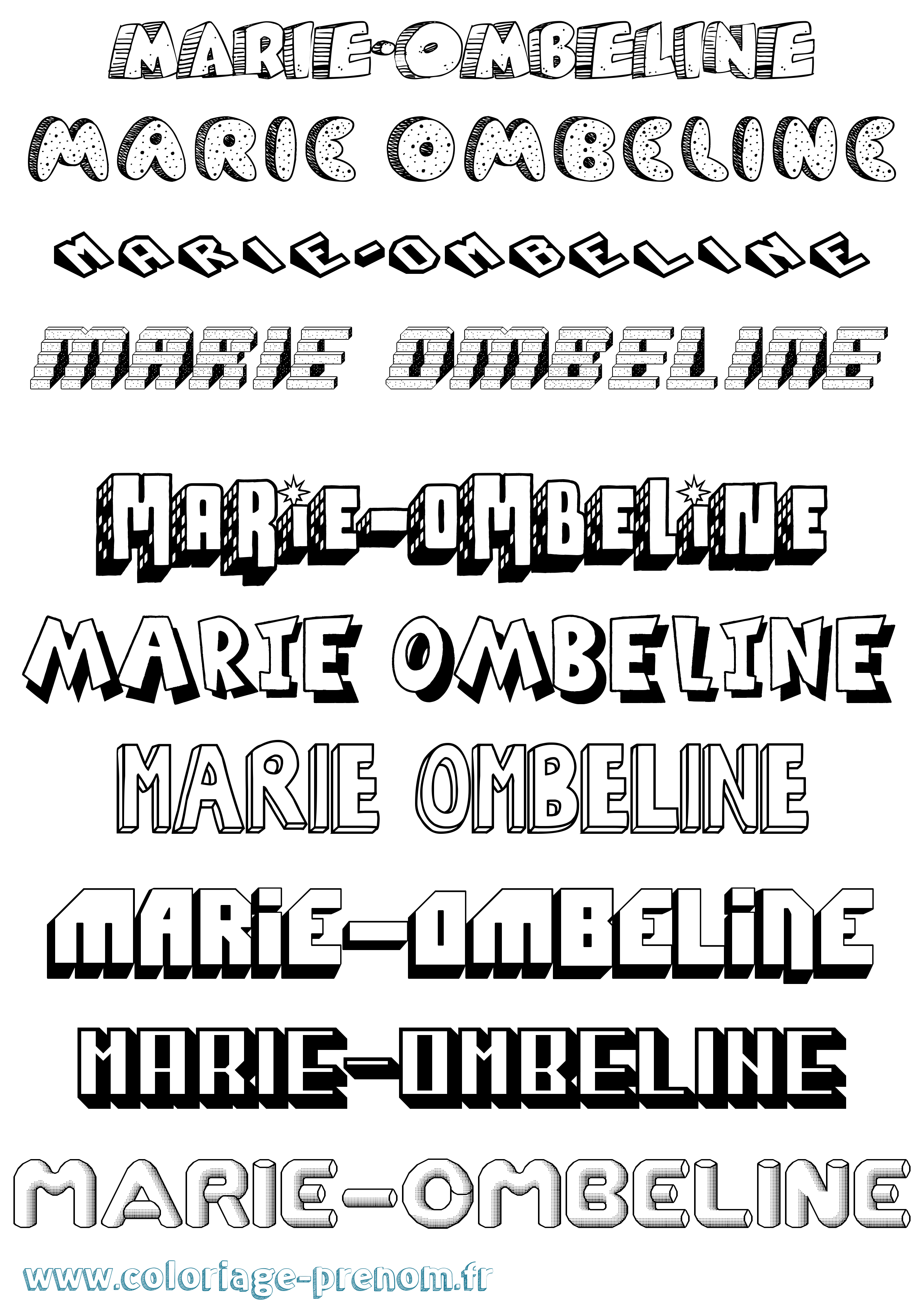 Coloriage Marie-Ombeline Effet 3D Coloriage prénom Marie-Ombeline Effet 3D