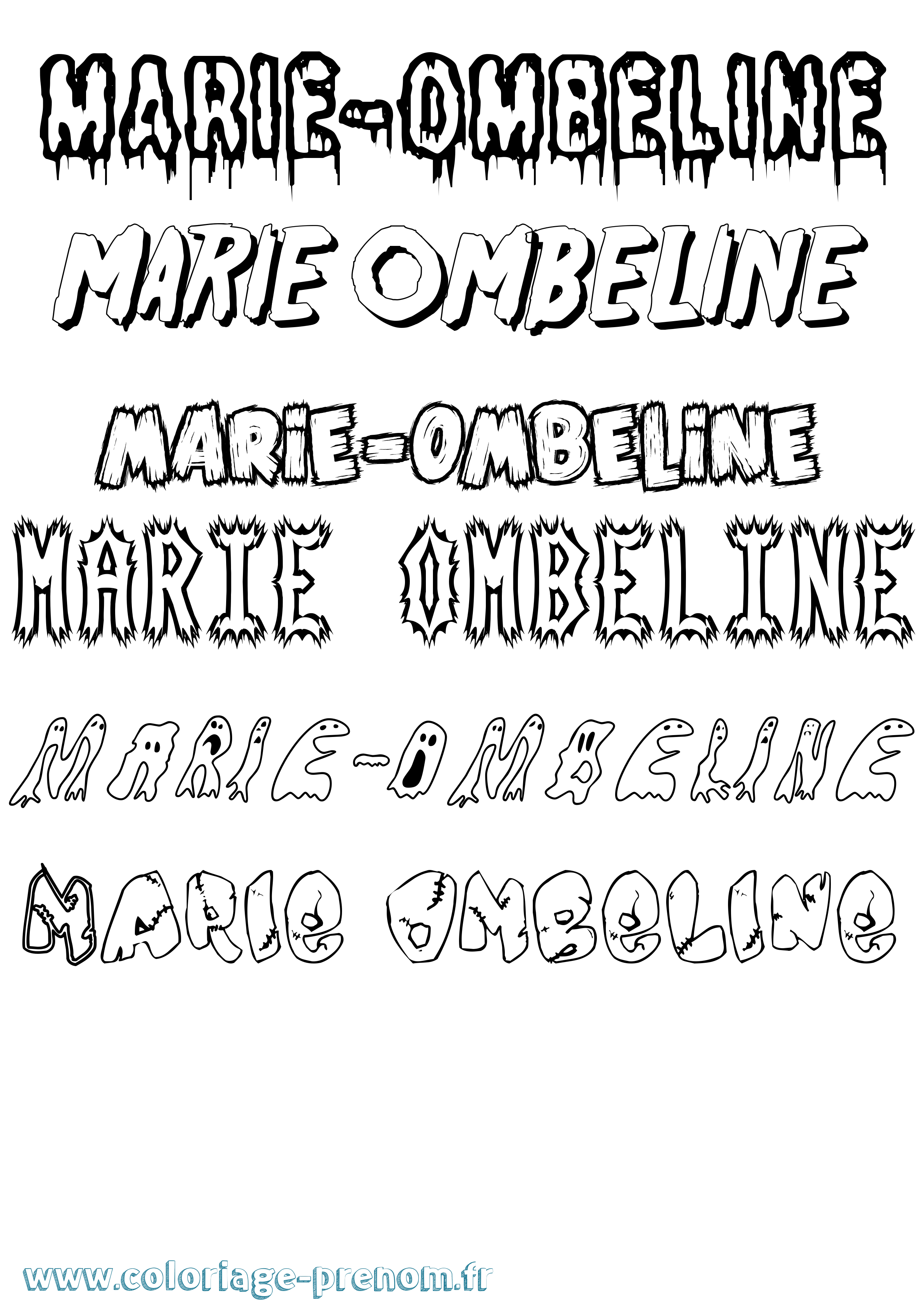 Coloriage Marie-Ombeline Frisson Coloriage prénom Marie-Ombeline Frisson