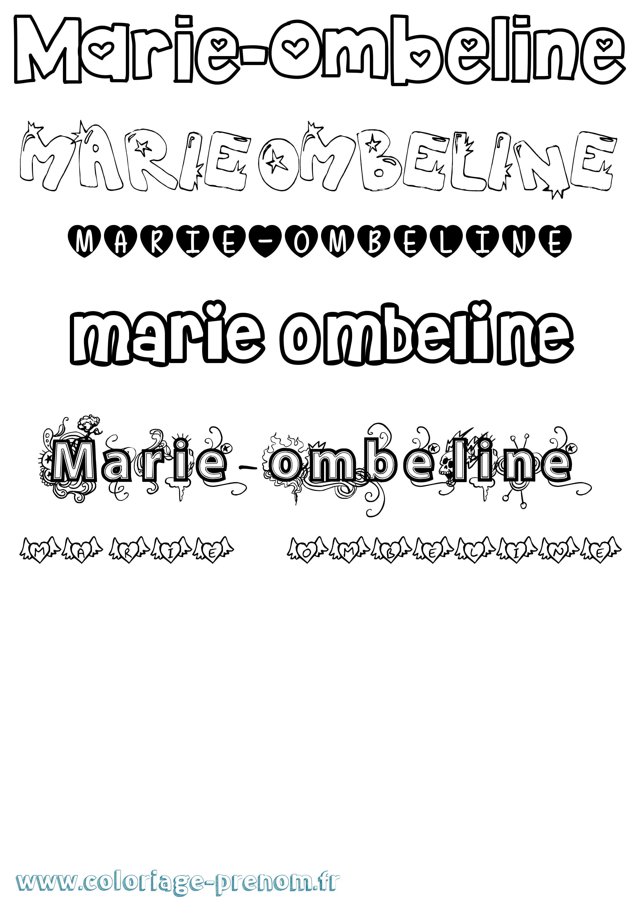 Coloriage Marie-Ombeline Girly Coloriage prénom Marie-Ombeline Girly