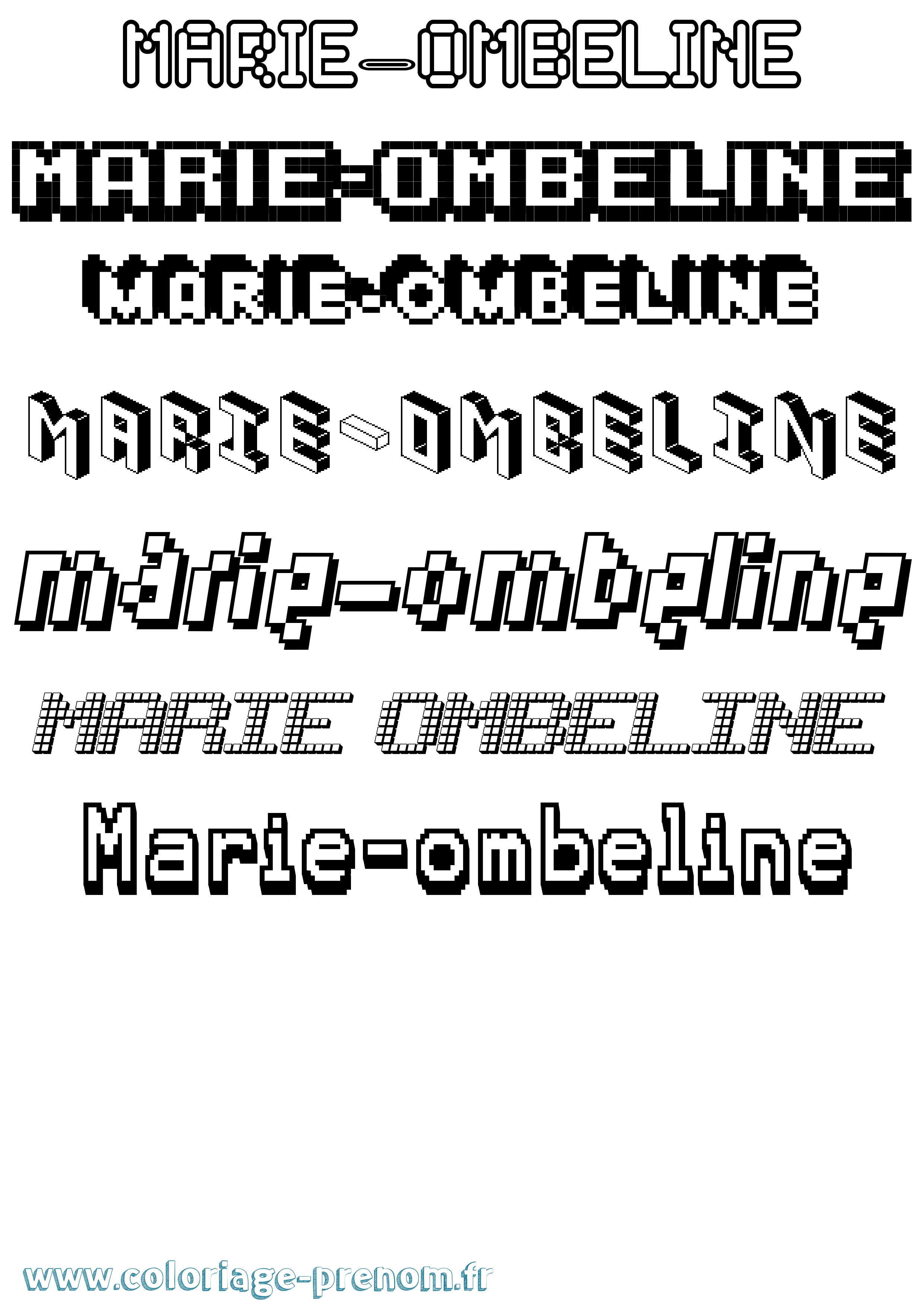 Coloriage Marie-Ombeline Pixel Coloriage prénom Marie-Ombeline Pixel