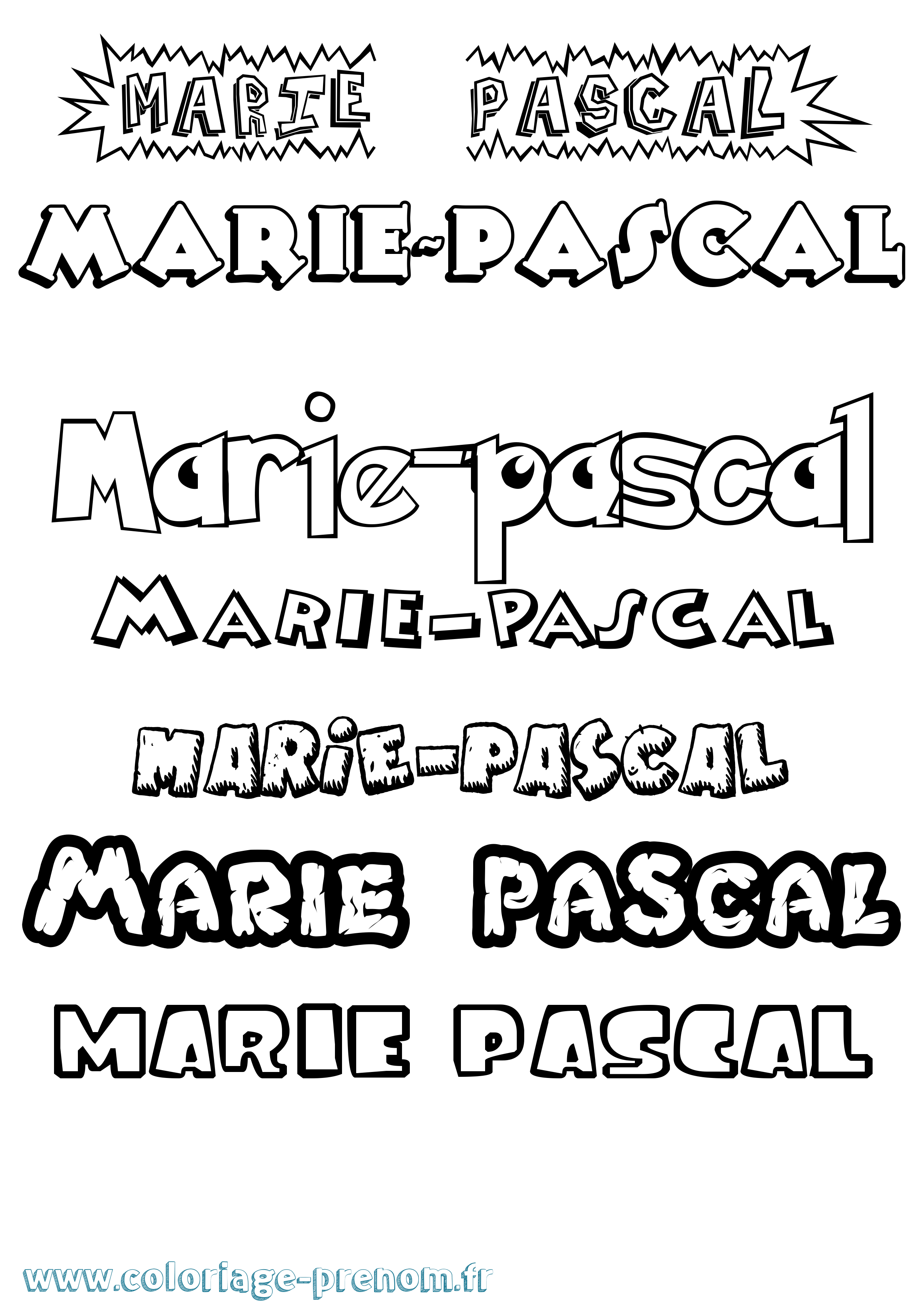 Coloriage Marie-Pascal Dessin Animé Coloriage prénom Marie-Pascal Dessin Animé
