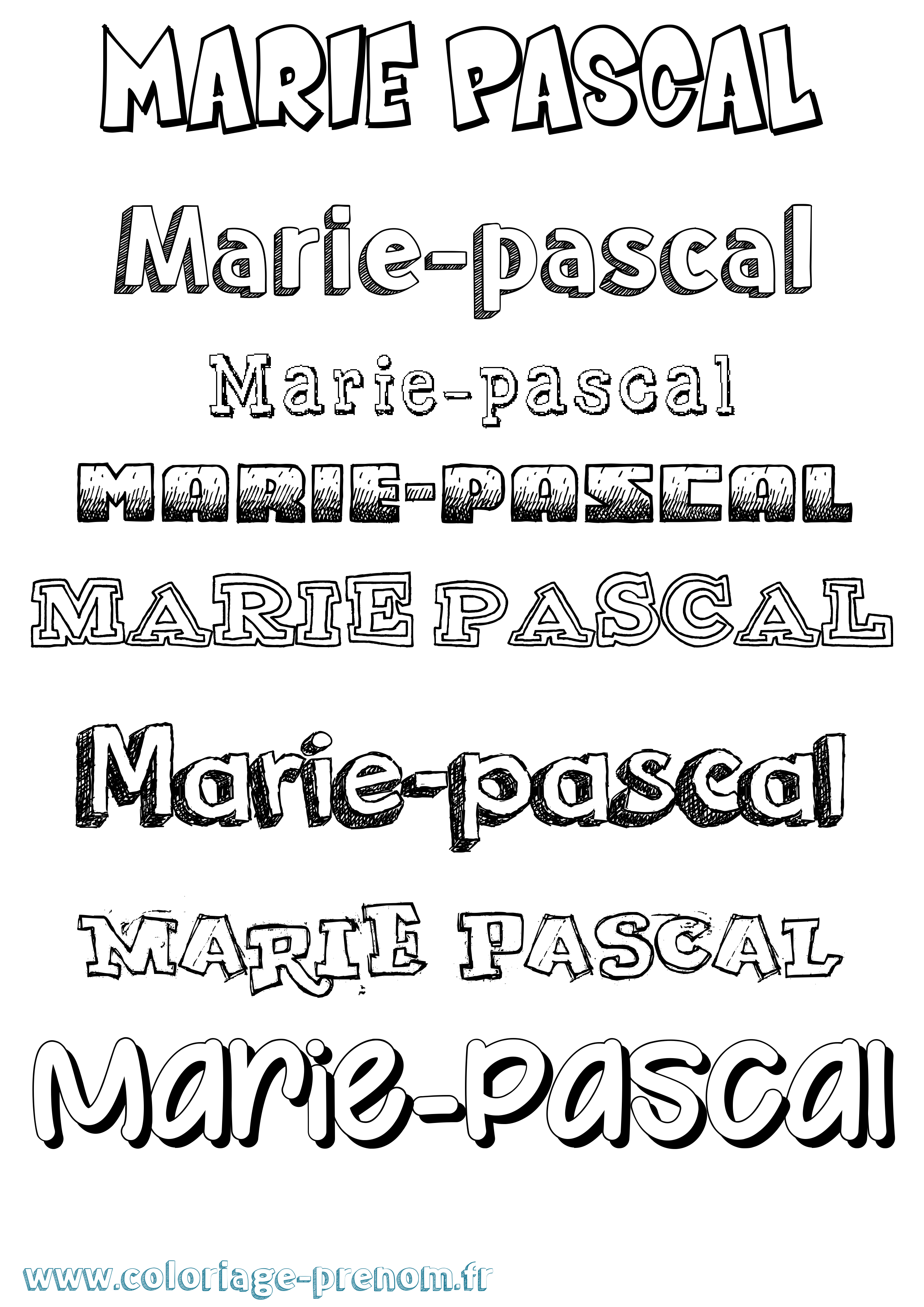 Coloriage Marie-Pascal Dessiné Coloriage prénom Marie-Pascal Dessiné