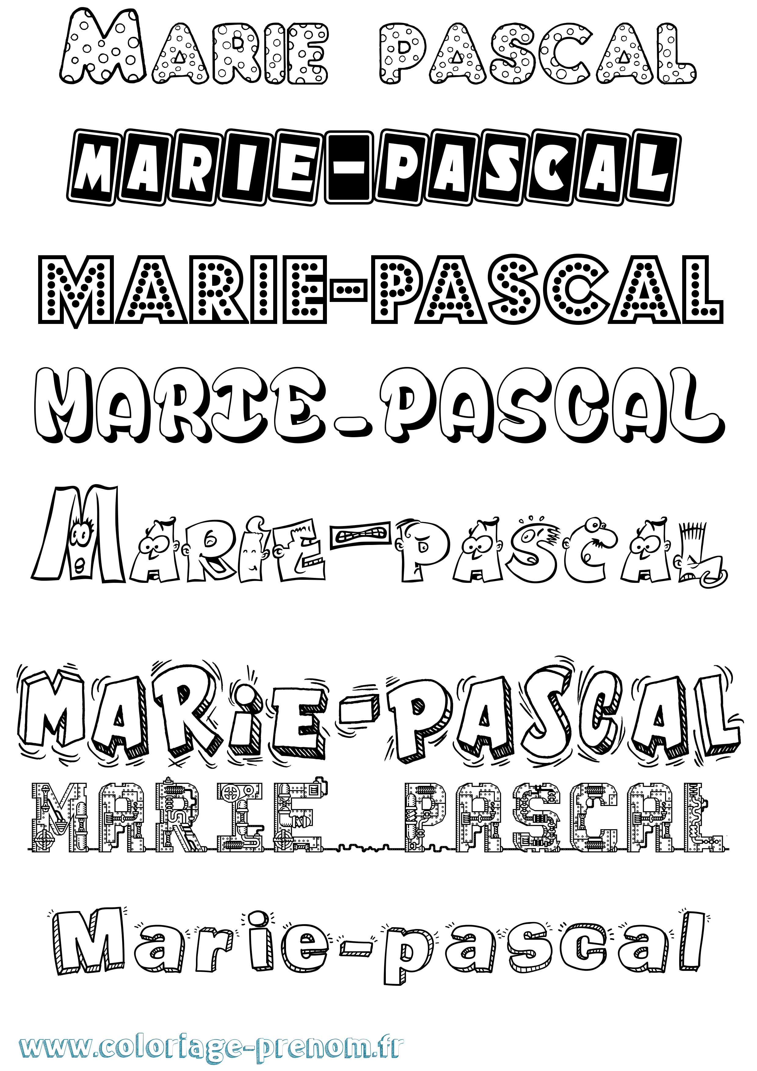 Coloriage Marie-Pascal Fun Coloriage prénom Marie-Pascal Fun