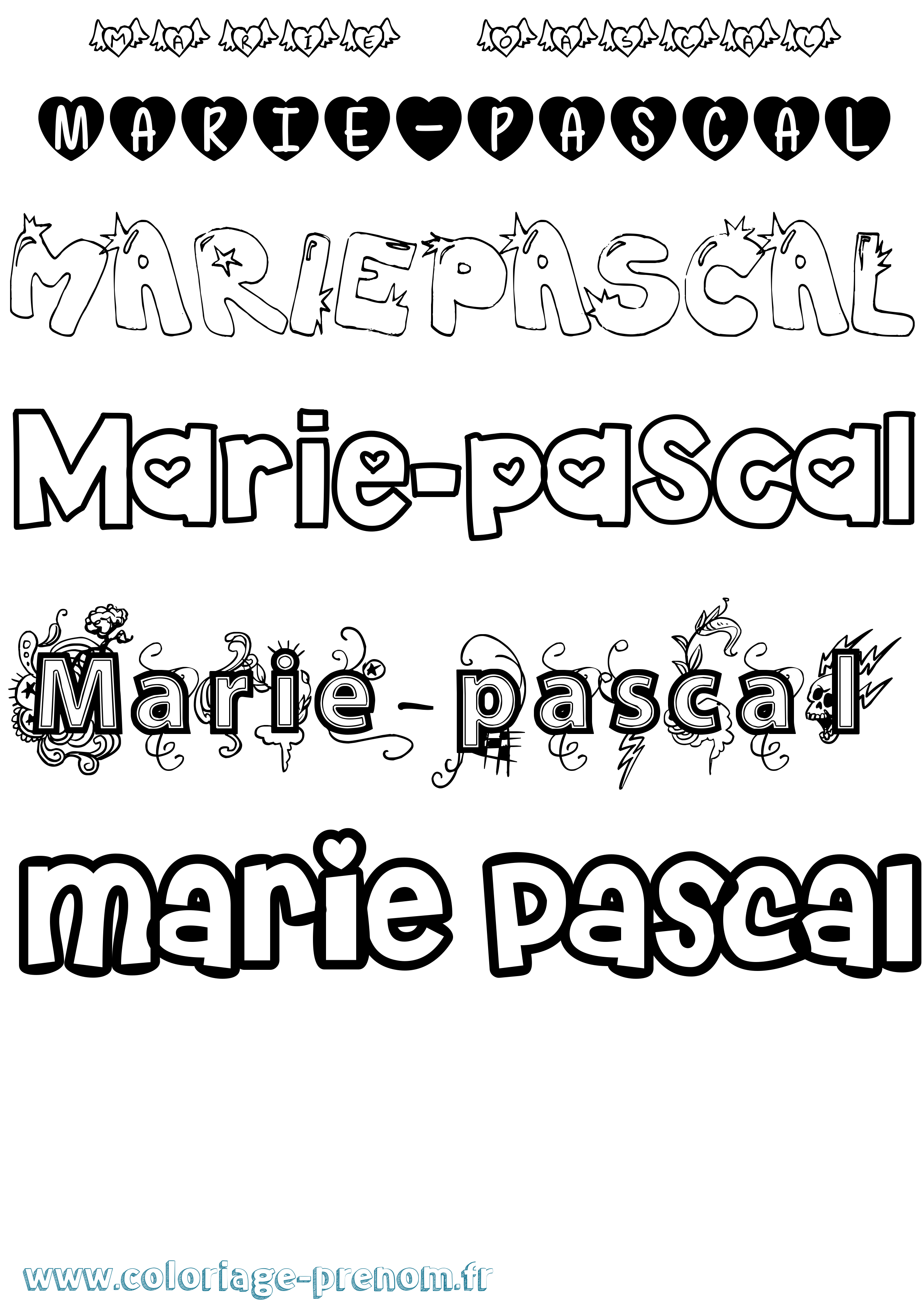 Coloriage Marie-Pascal Girly Coloriage prénom Marie-Pascal Girly