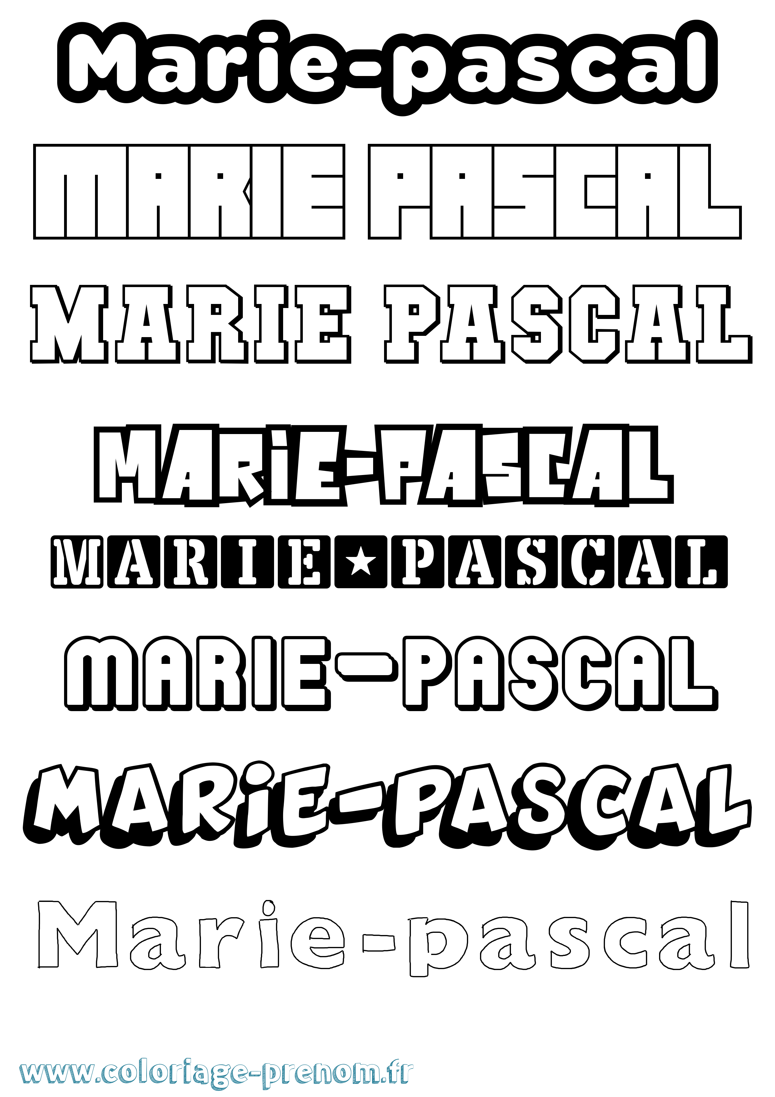 Coloriage Marie-Pascal Simple Coloriage prénom Marie-Pascal Simple