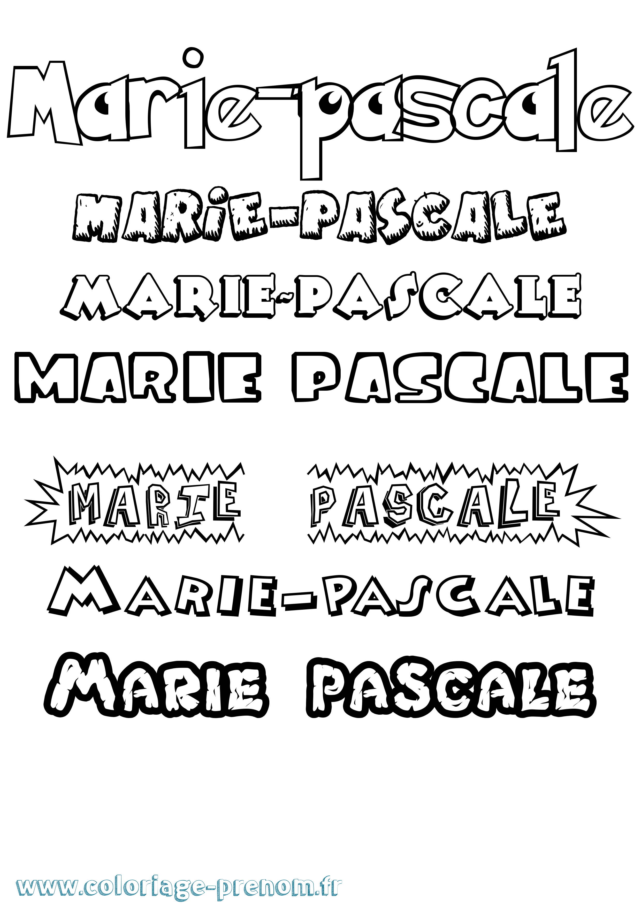 Coloriage Marie-Pascale Dessin Animé Coloriage prénom Marie-Pascale Dessin Animé