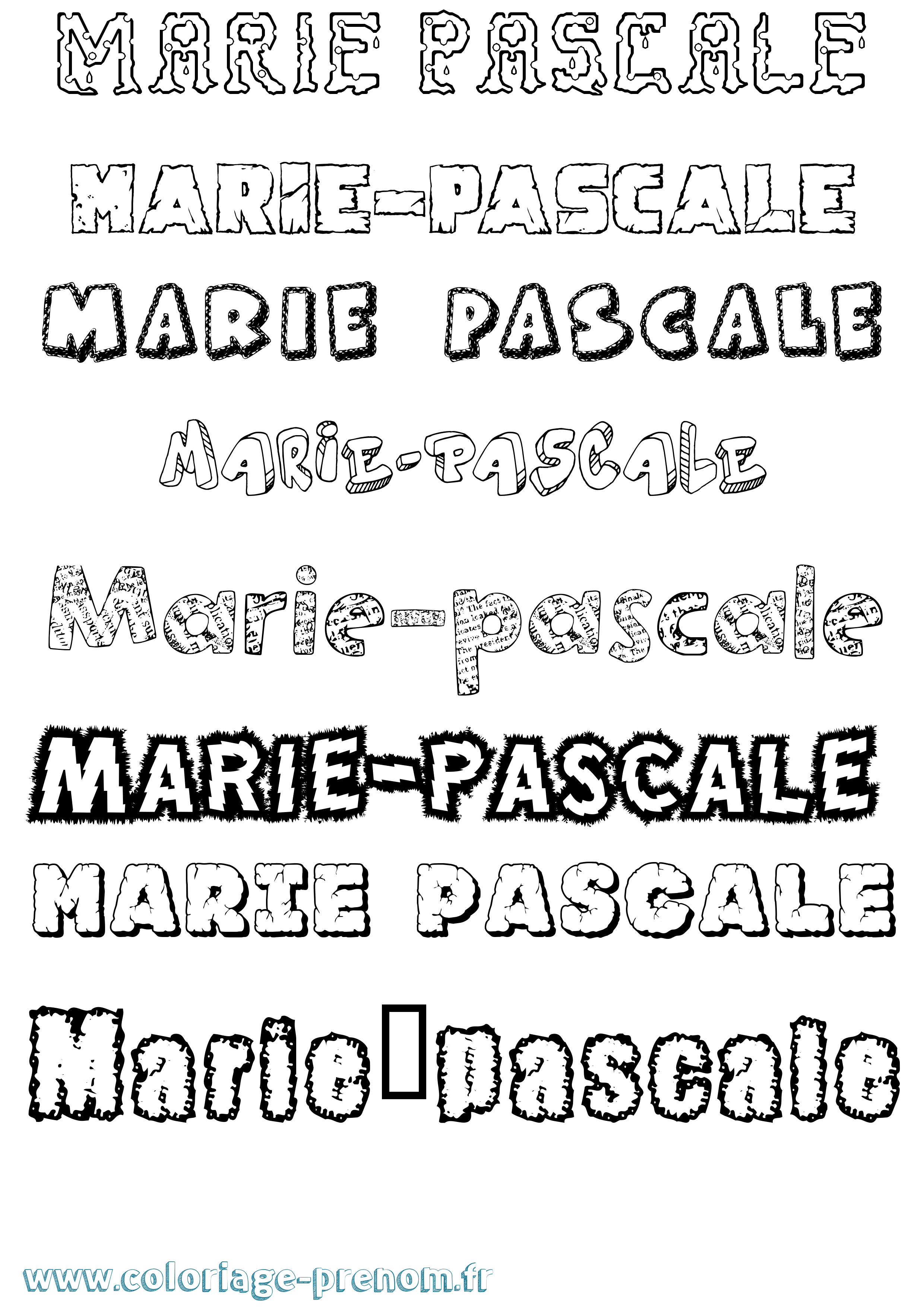 Coloriage Marie-Pascale Destructuré Coloriage prénom Marie-Pascale Destructuré