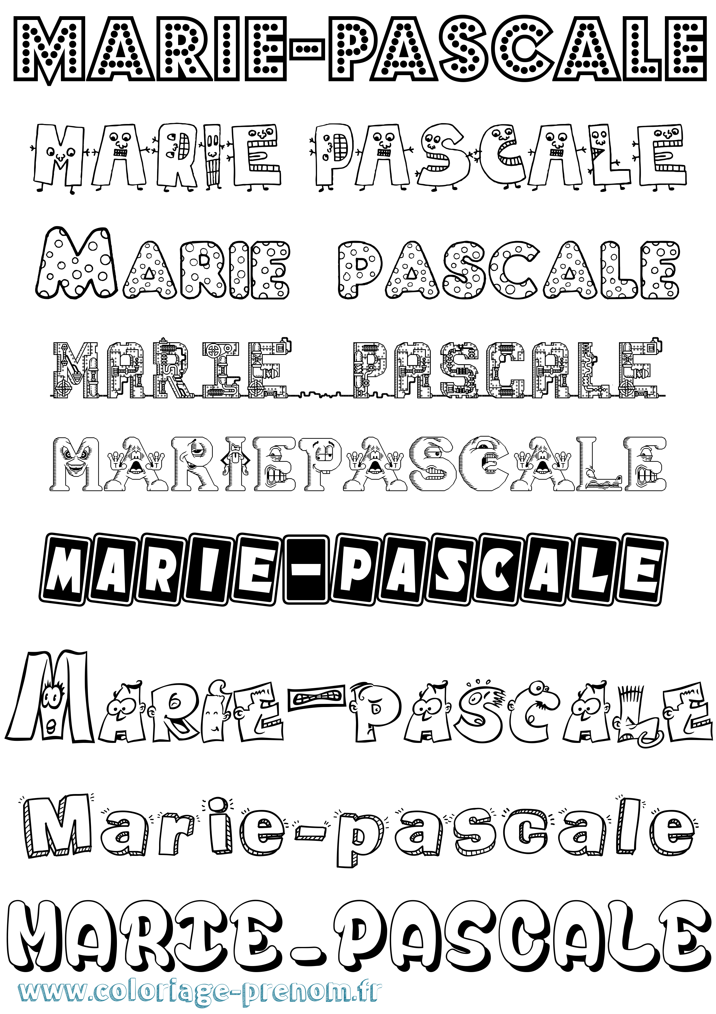 Coloriage Marie-Pascale Fun Coloriage prénom Marie-Pascale Fun