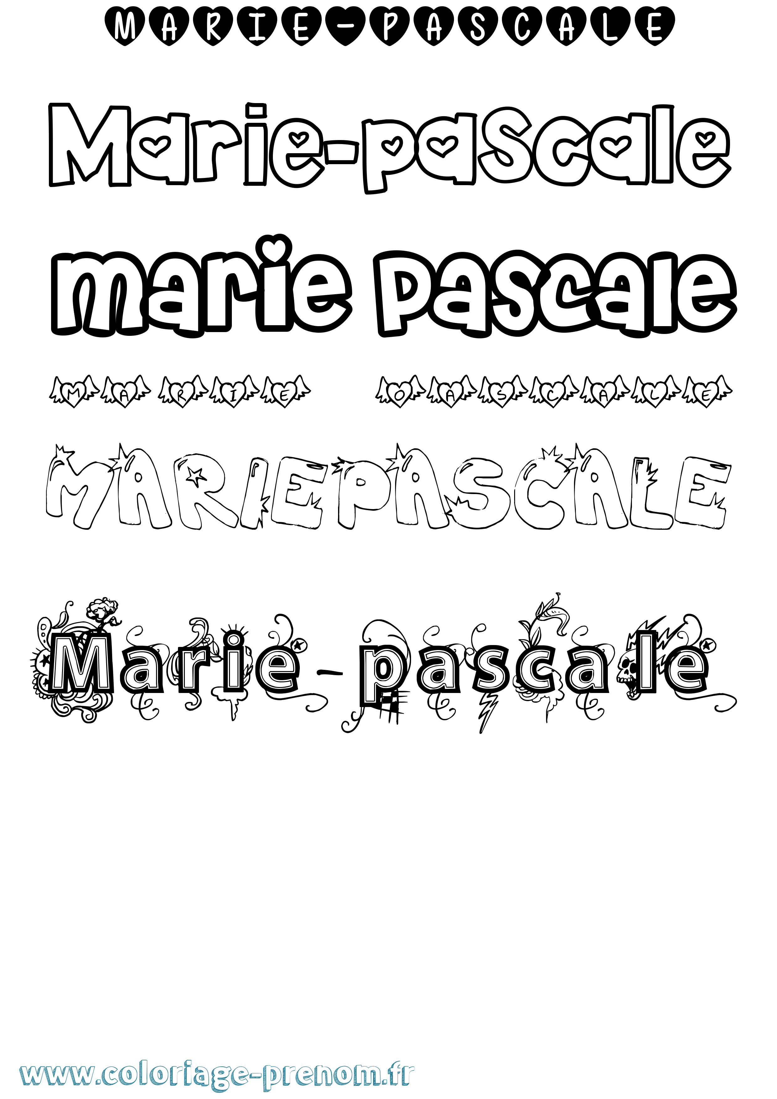 Coloriage Marie-Pascale Girly Coloriage prénom Marie-Pascale Girly