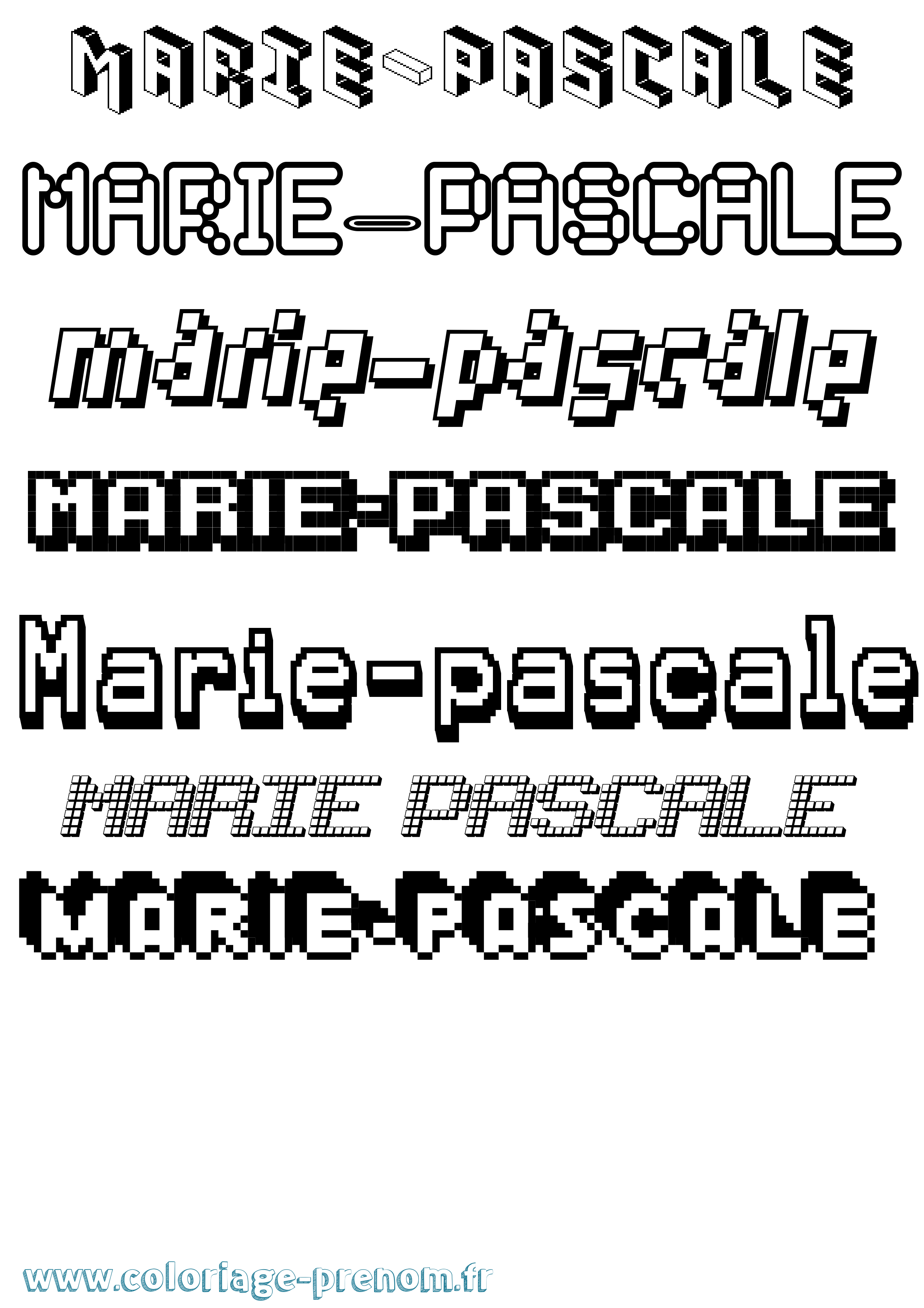Coloriage Marie-Pascale Pixel Coloriage prénom Marie-Pascale Pixel