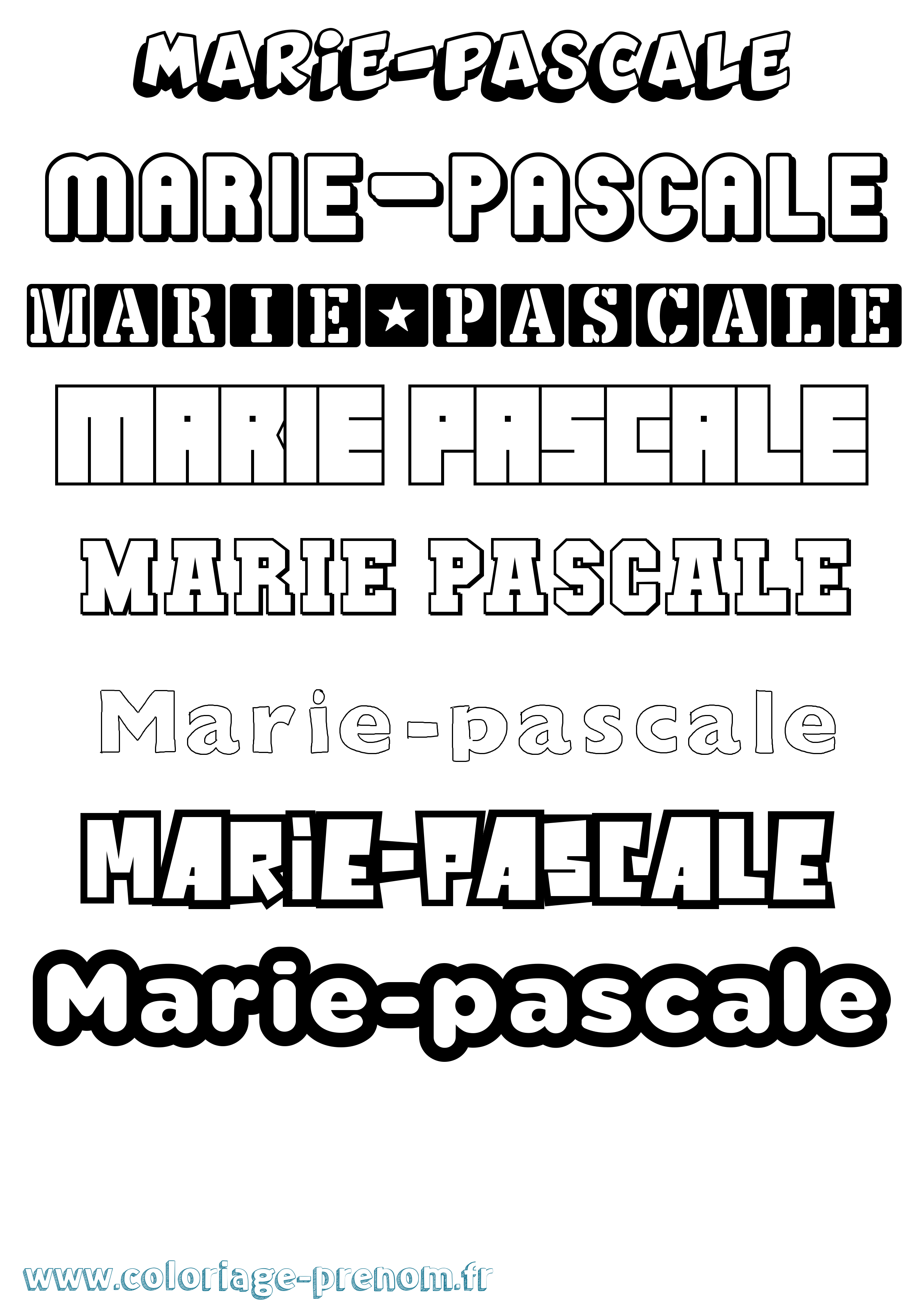 Coloriage Marie-Pascale Simple Coloriage prénom Marie-Pascale Simple