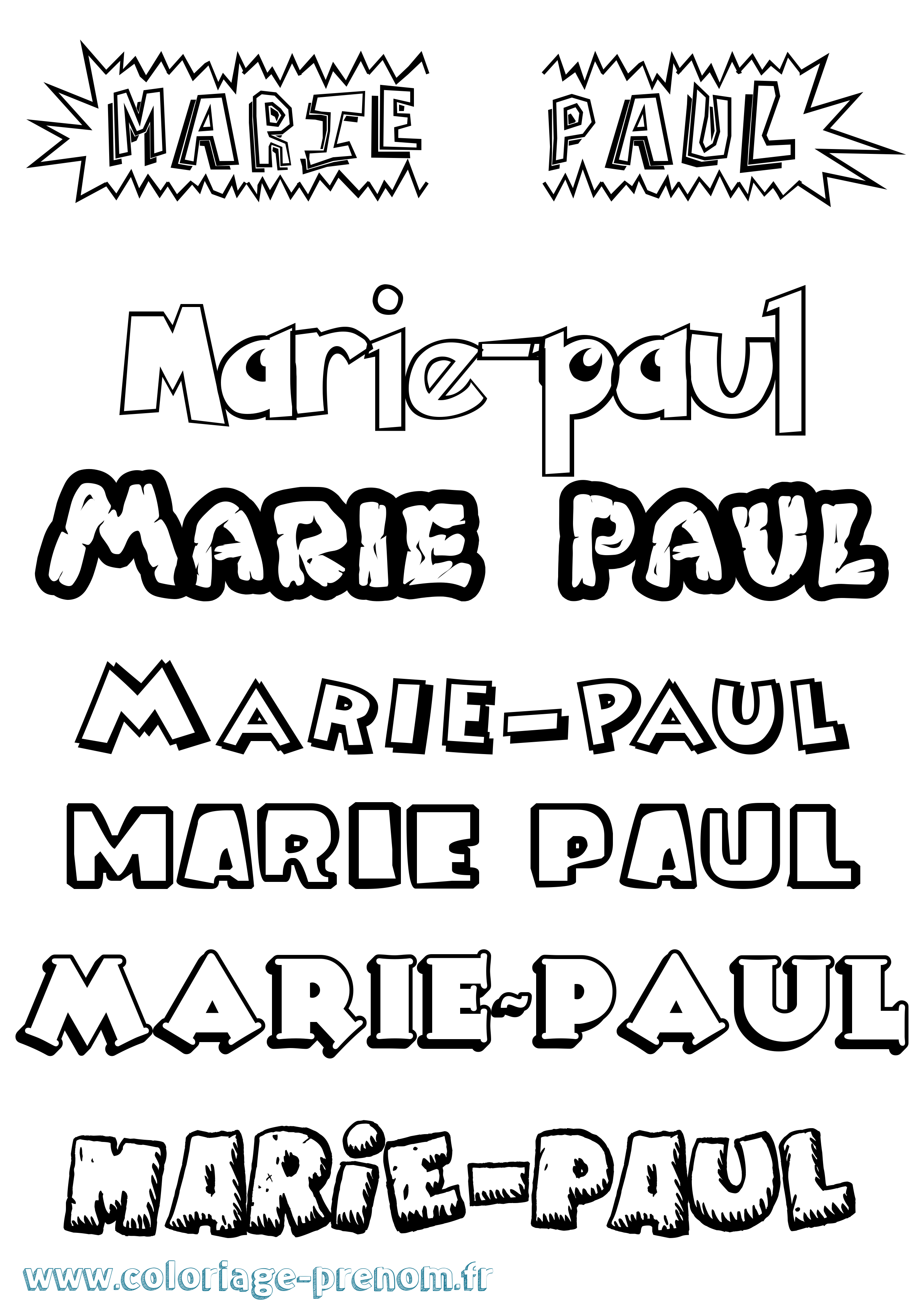 Coloriage Marie-Paul Dessin Animé Coloriage prénom Marie-Paul Dessin Animé