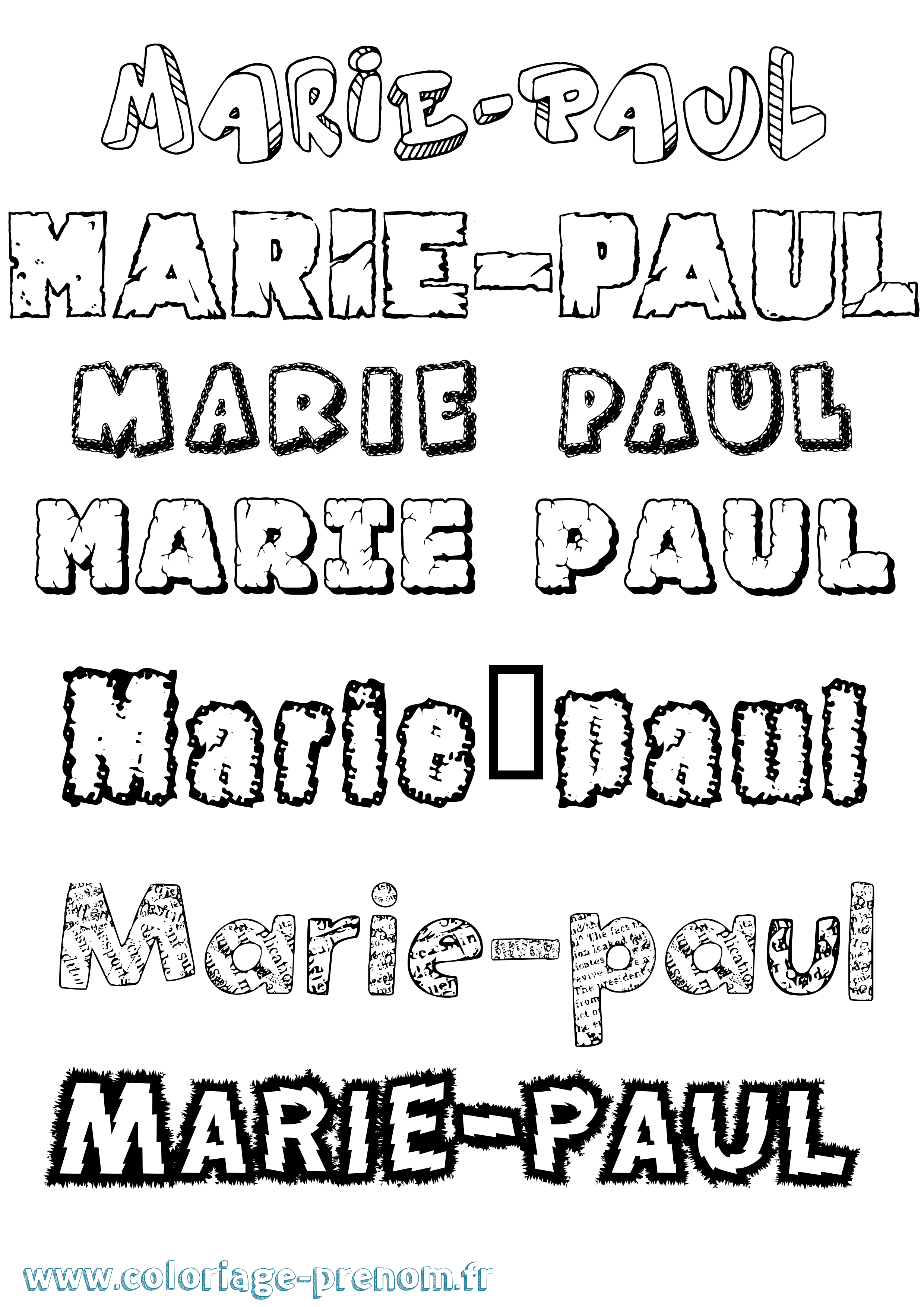 Coloriage Marie-Paul Destructuré Coloriage prénom Marie-Paul Destructuré