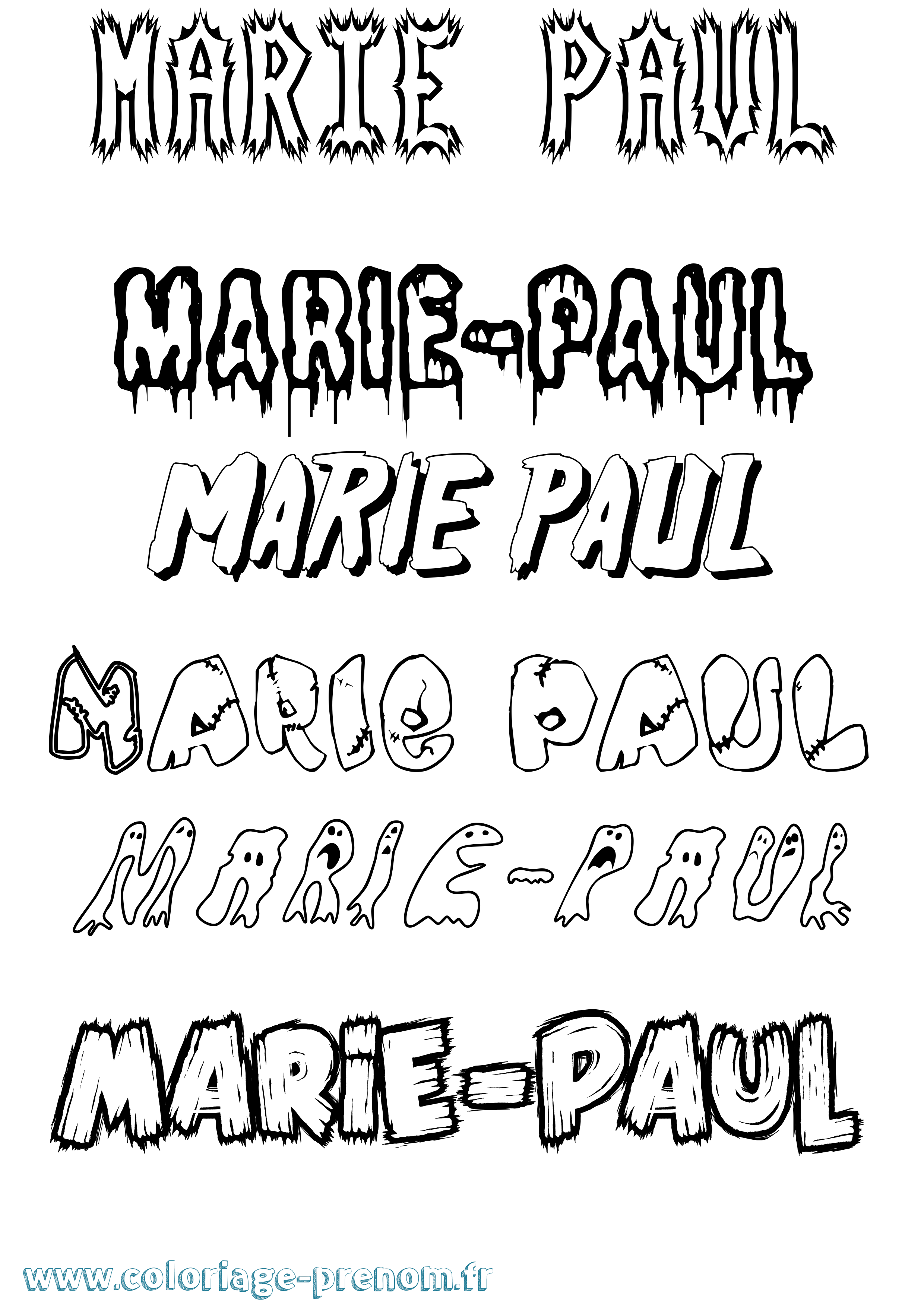 Coloriage Marie-Paul Frisson Coloriage prénom Marie-Paul Frisson