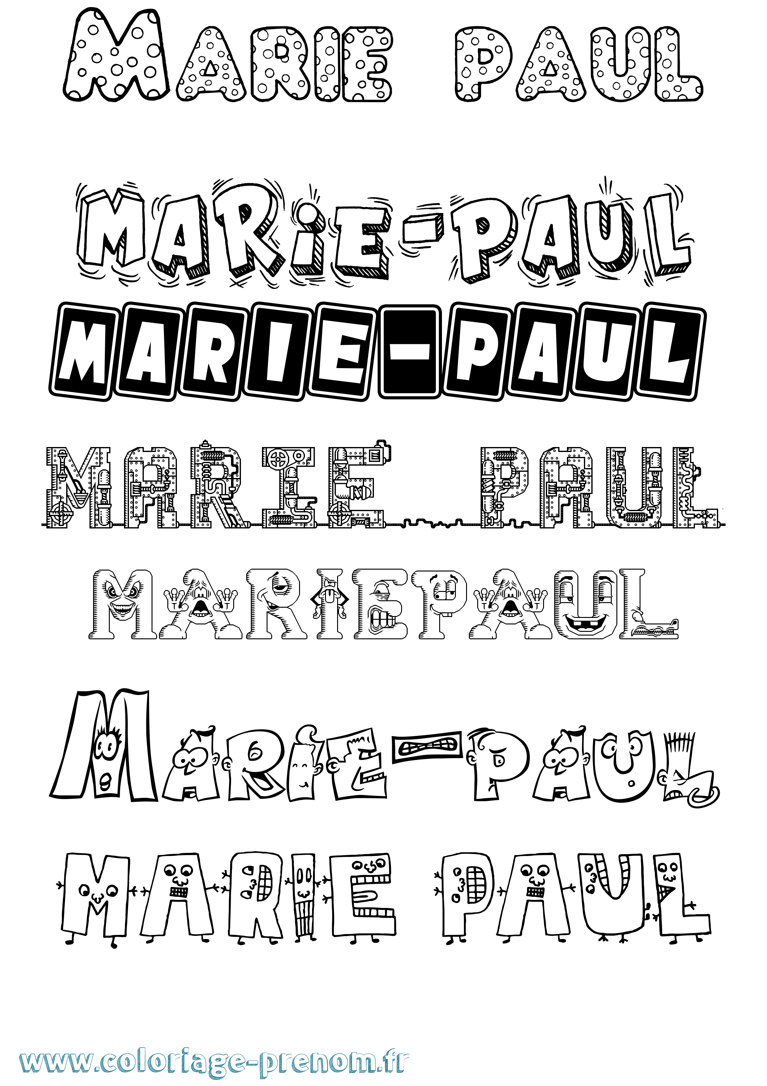 Coloriage Marie-Paul Fun Coloriage prénom Marie-Paul Fun