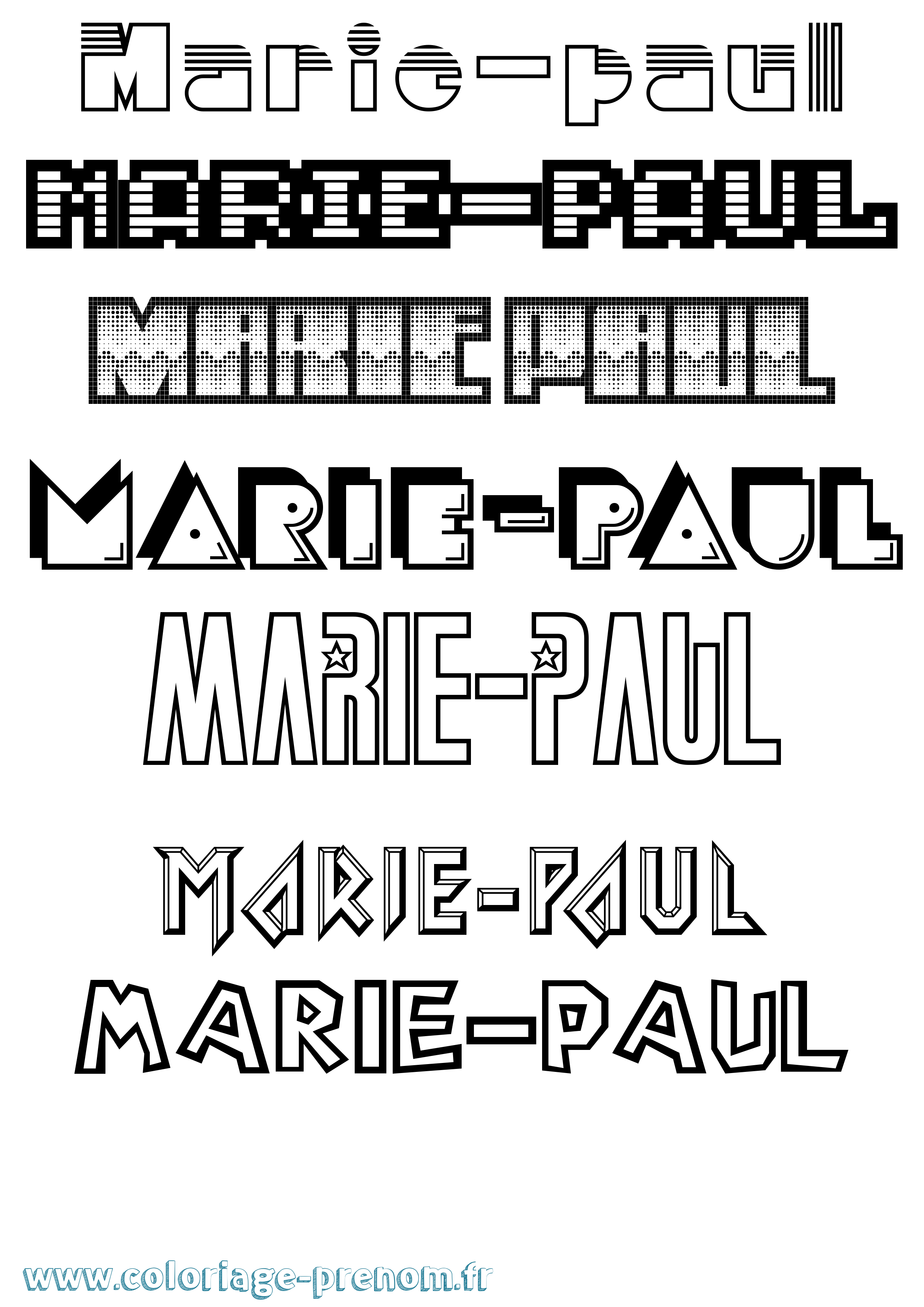 Coloriage Marie-Paul Jeux Vidéos Coloriage prénom Marie-Paul Jeux Vidéos