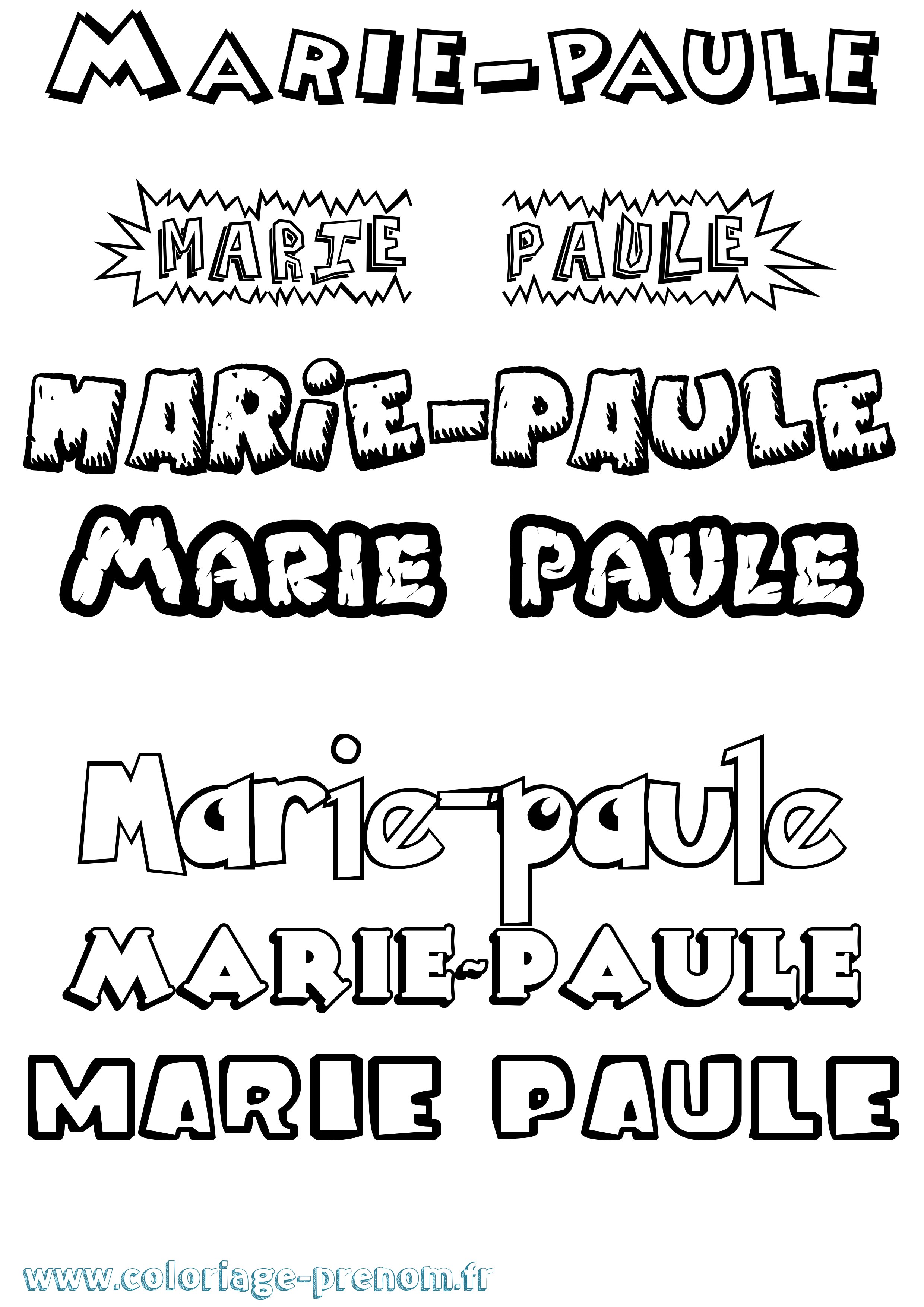 Coloriage Marie-Paule Dessin Animé Coloriage prénom Marie-Paule Dessin Animé
