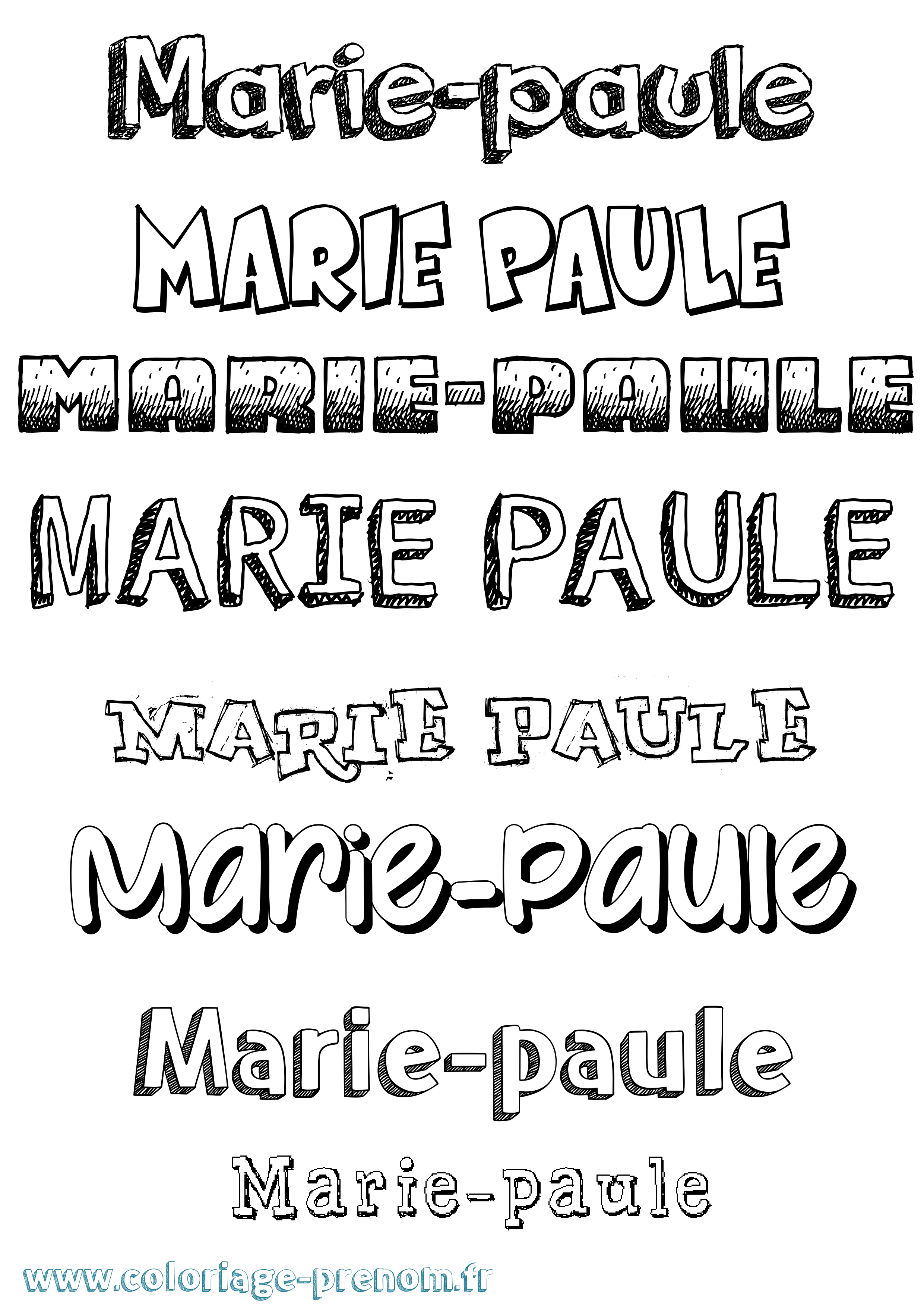 Coloriage Marie-Paule Dessiné Coloriage prénom Marie-Paule Dessiné