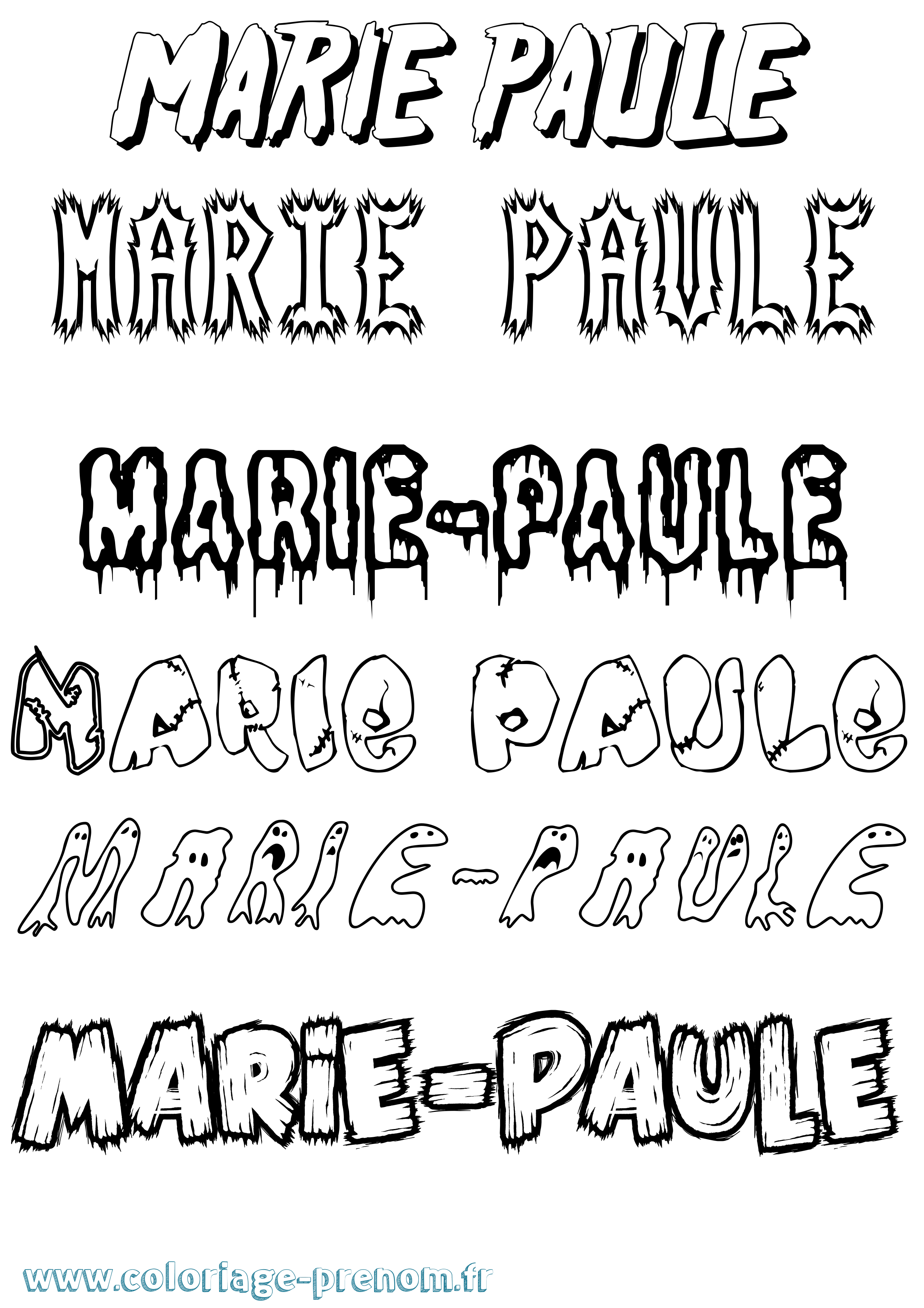 Coloriage Marie-Paule Frisson Coloriage prénom Marie-Paule Frisson