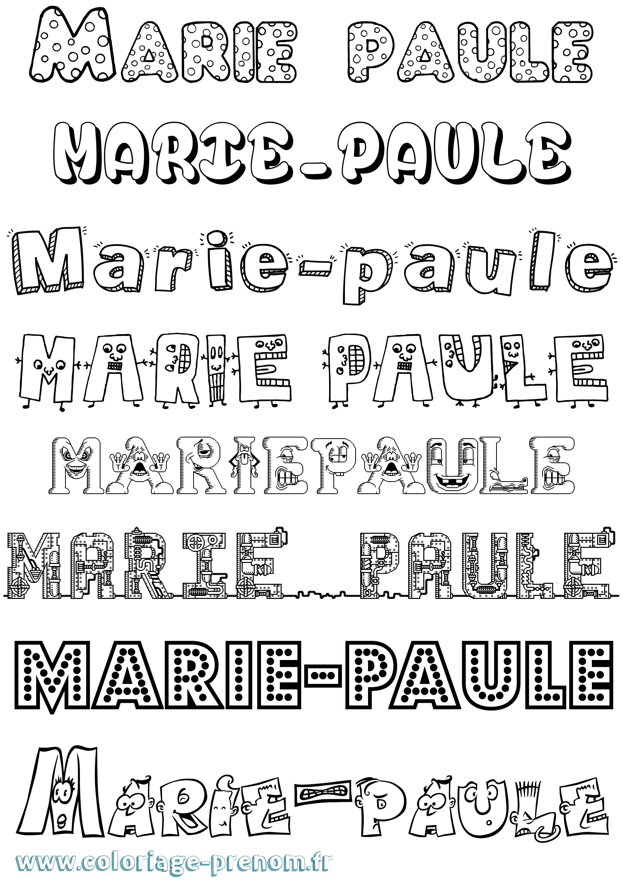 Coloriage Marie-Paule Fun Coloriage prénom Marie-Paule Fun