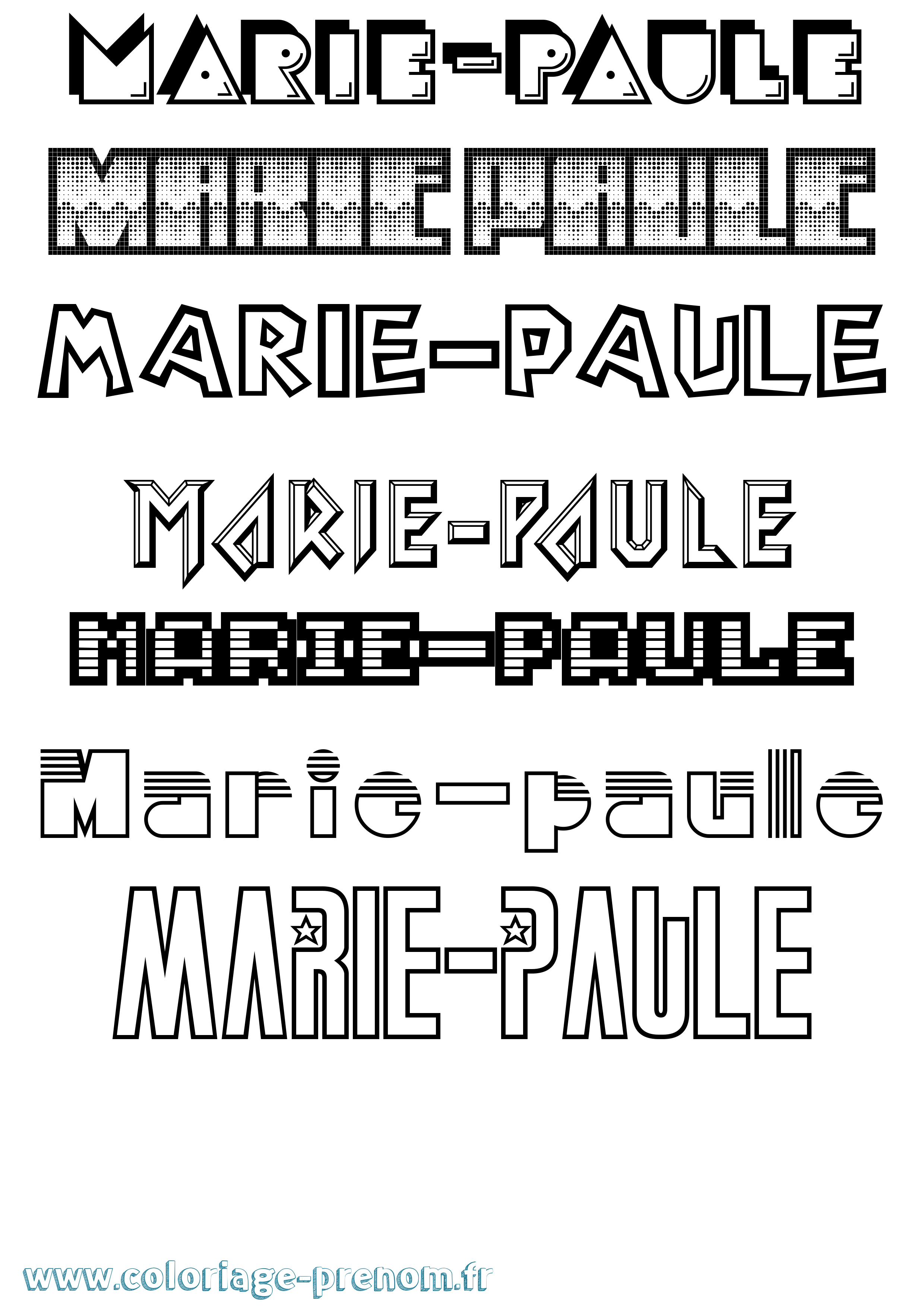 Coloriage Marie-Paule Jeux Vidéos Coloriage prénom Marie-Paule Jeux Vidéos