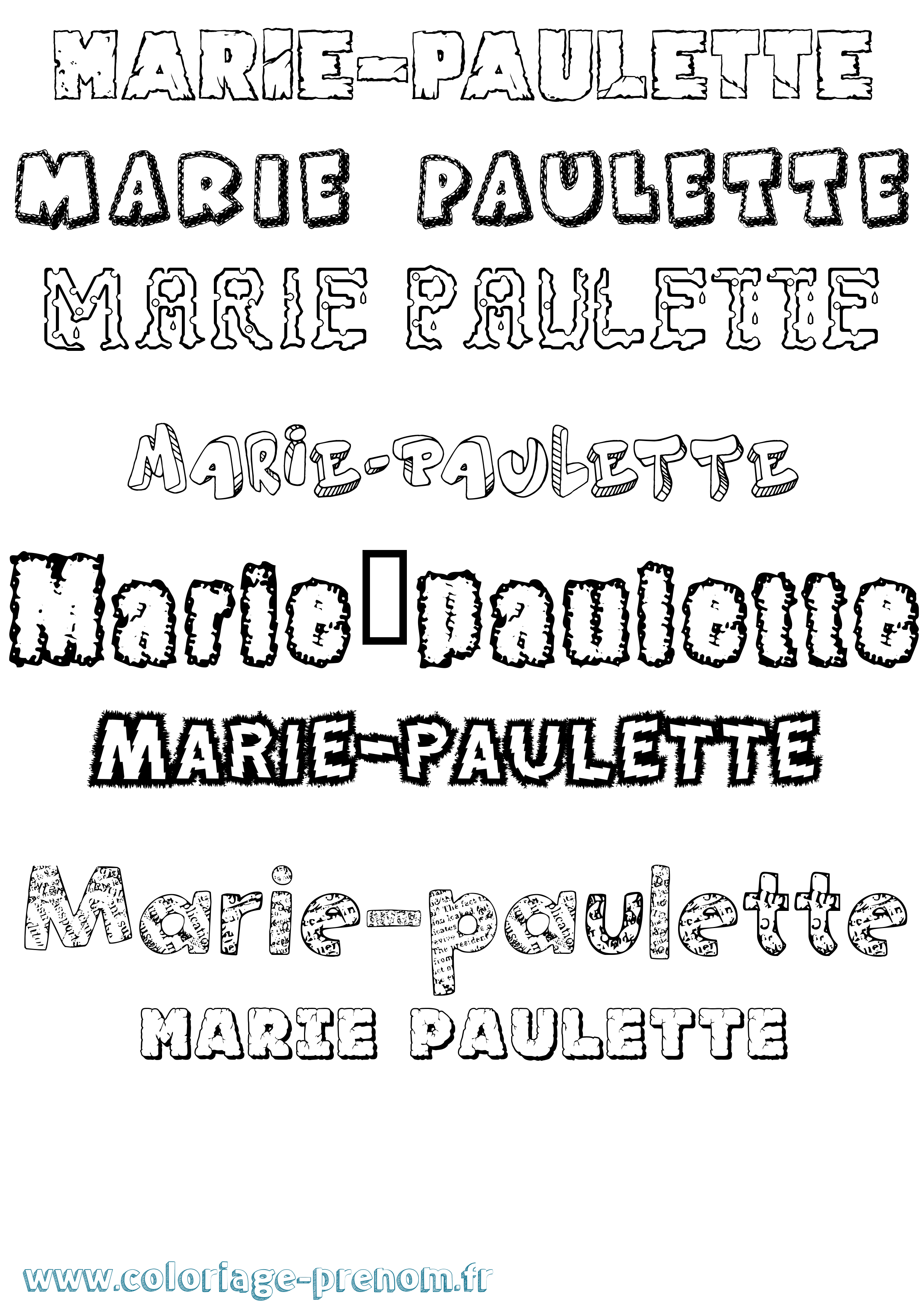 Coloriage Marie-Paulette Destructuré Coloriage prénom Marie-Paulette Destructuré