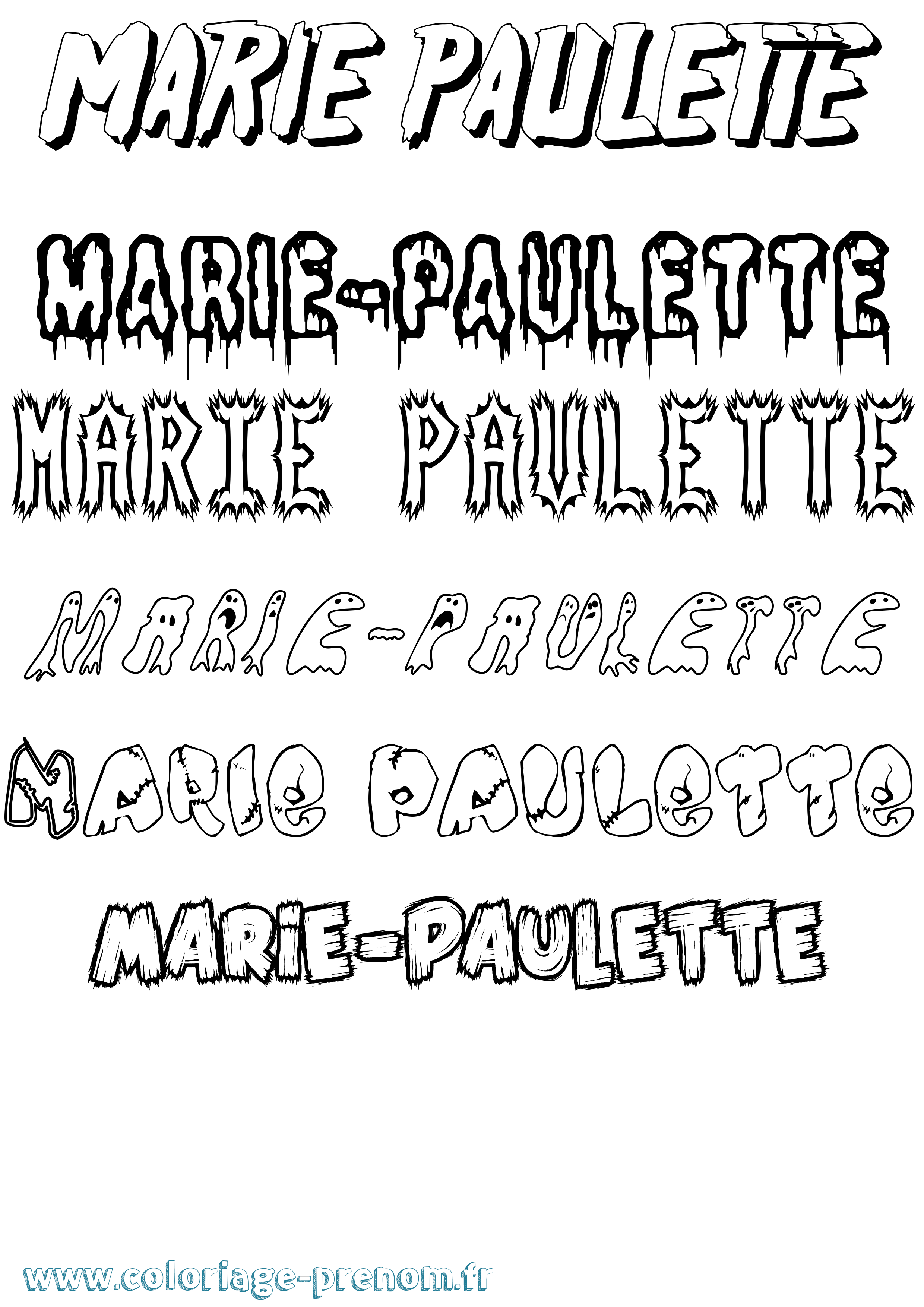 Coloriage Marie-Paulette Frisson Coloriage prénom Marie-Paulette Frisson
