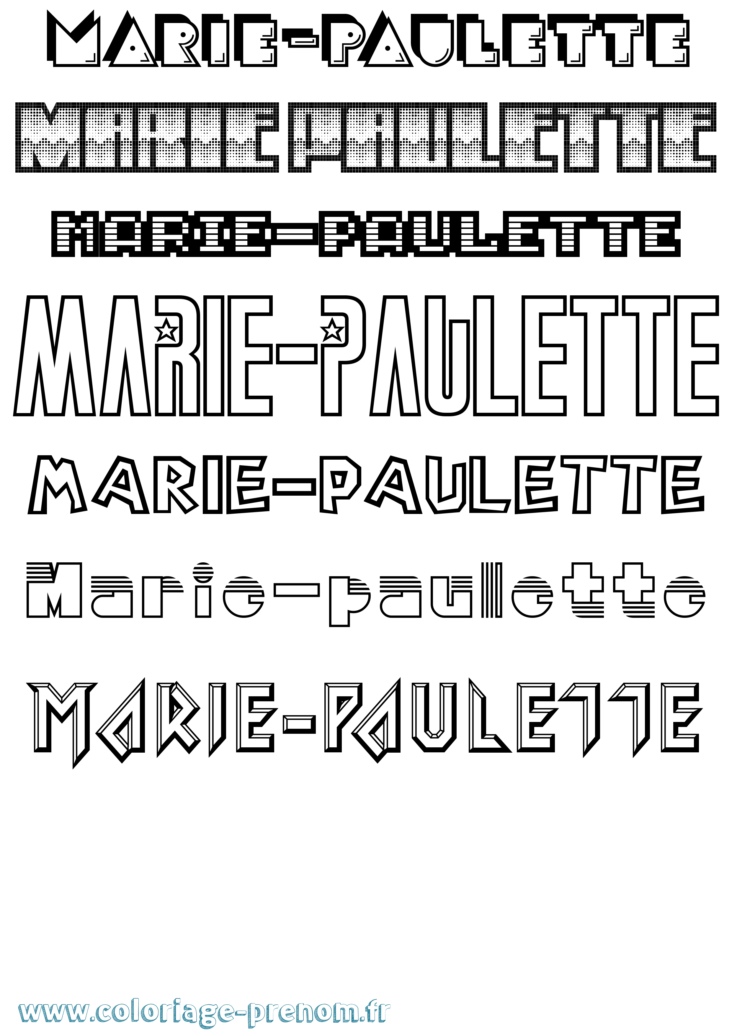 Coloriage Marie-Paulette Jeux Vidéos Coloriage prénom Marie-Paulette Jeux Vidéos