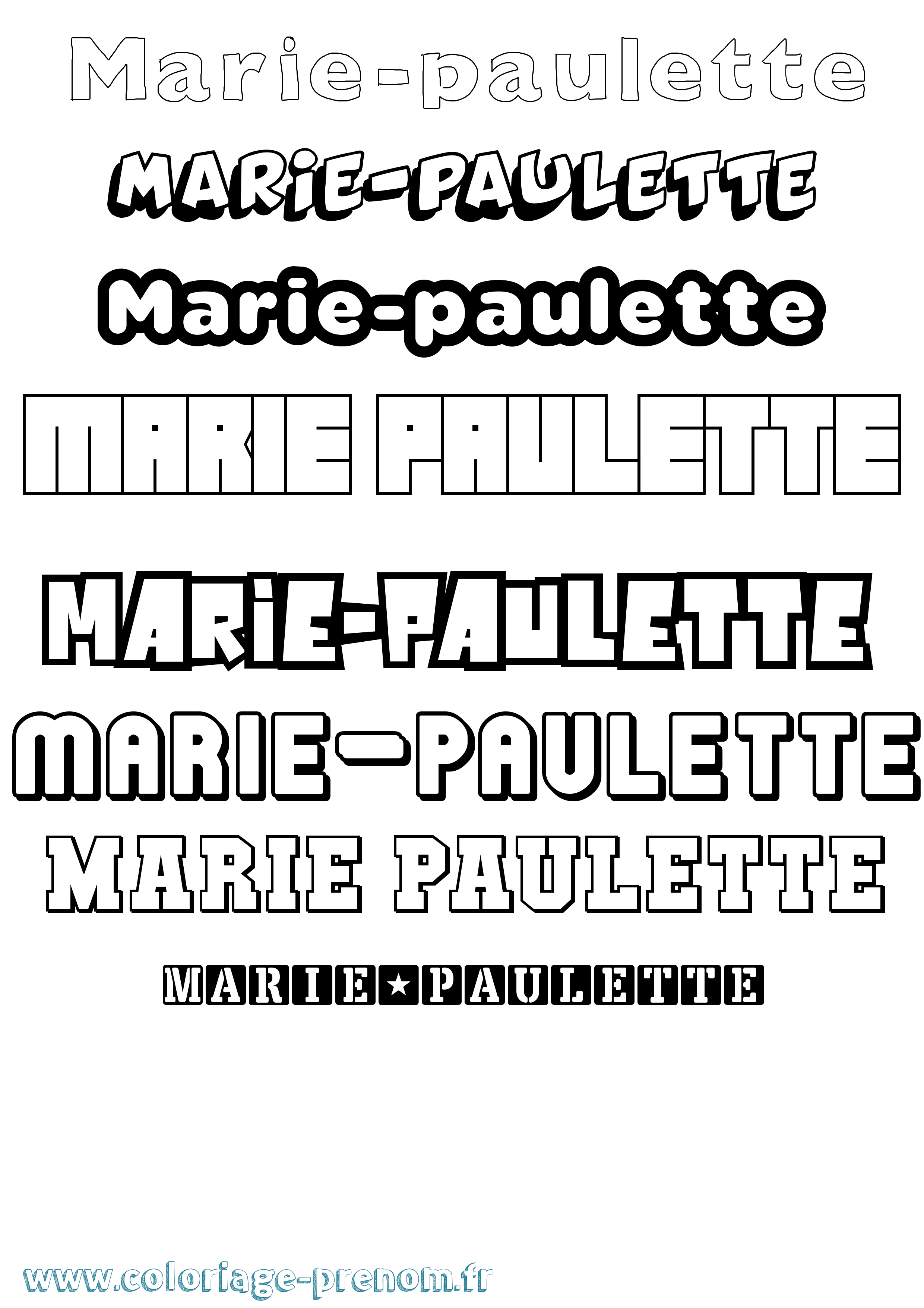 Coloriage Marie-Paulette Simple Coloriage prénom Marie-Paulette Simple